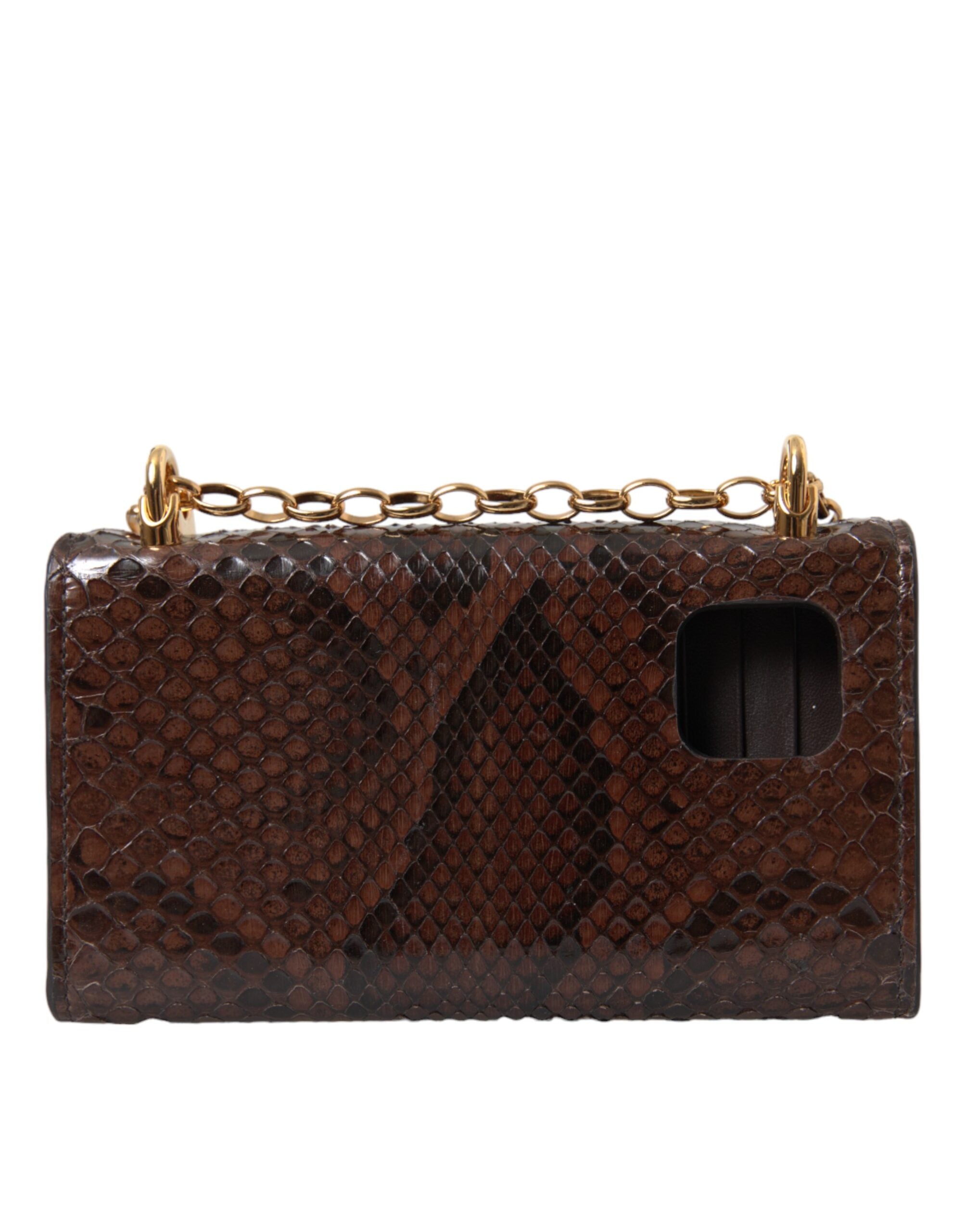Dolce &amp; Gabbana – DG Girls – Umhängetasche aus Pythonleder in Braun