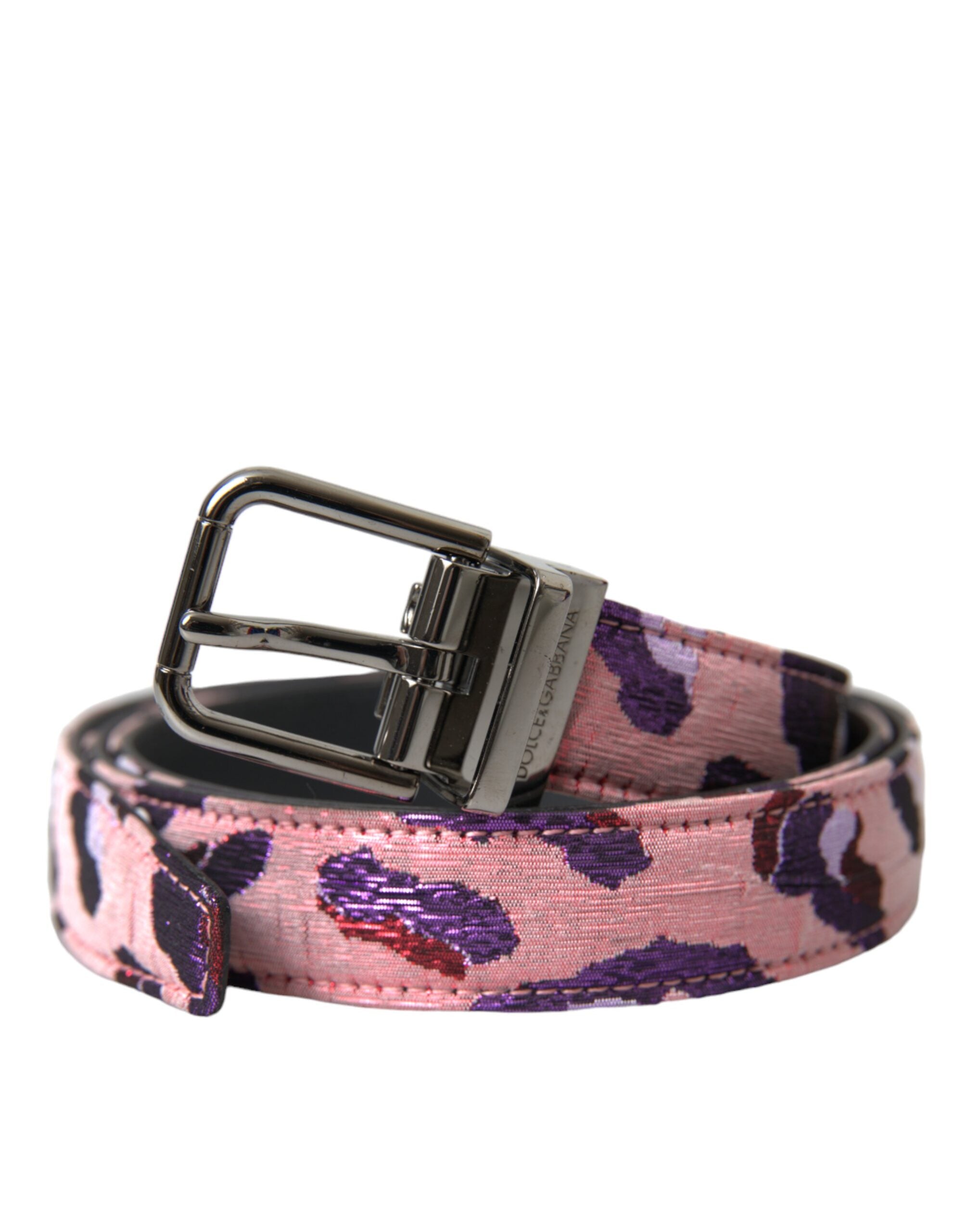 Curea Dolce &amp; Gabbana din piele jacquard multicoloră cu cataramă metalică