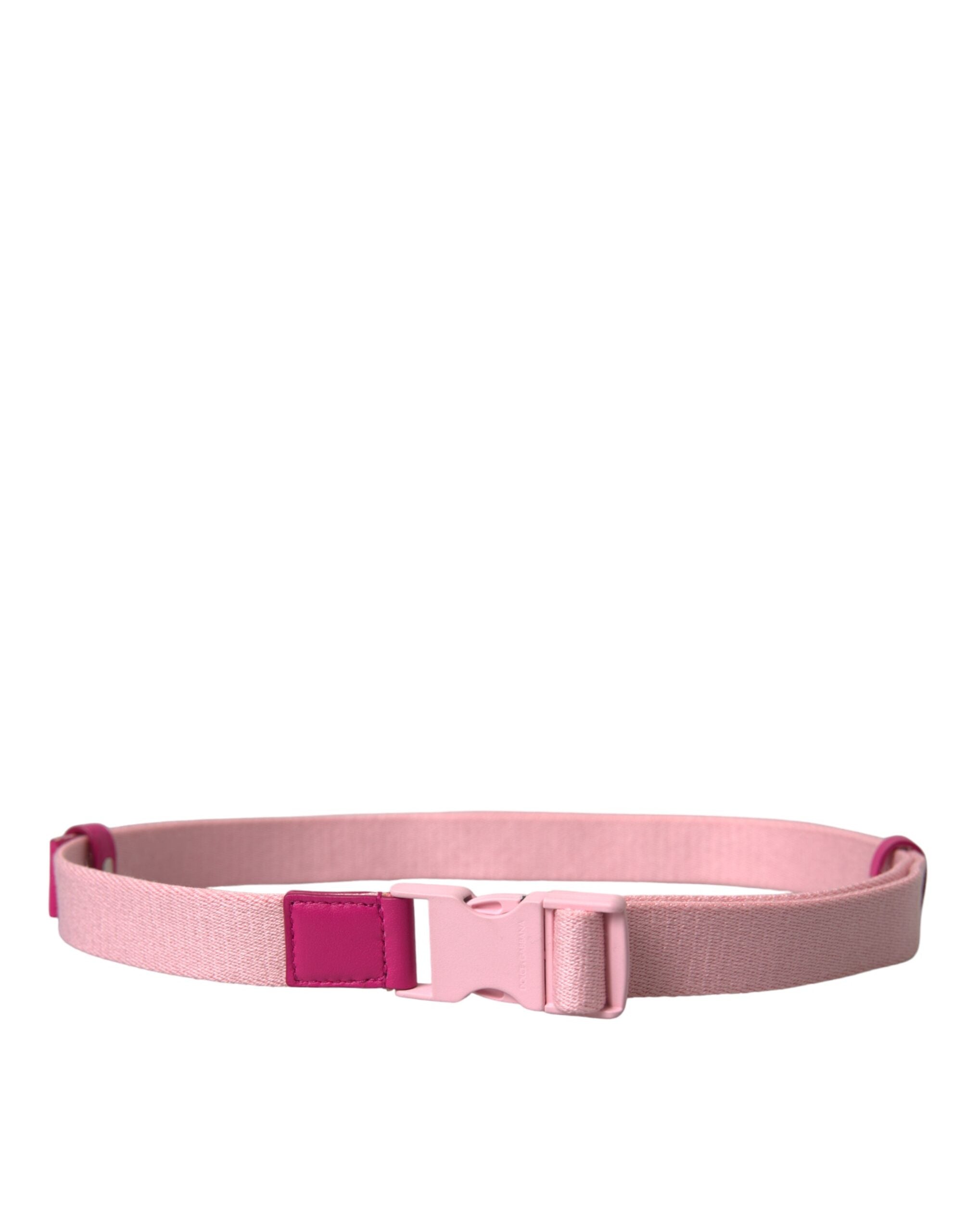 Dolce &amp; Gabbana Rosa Canvas Stretch Kunststoffschnalle Damengürtel