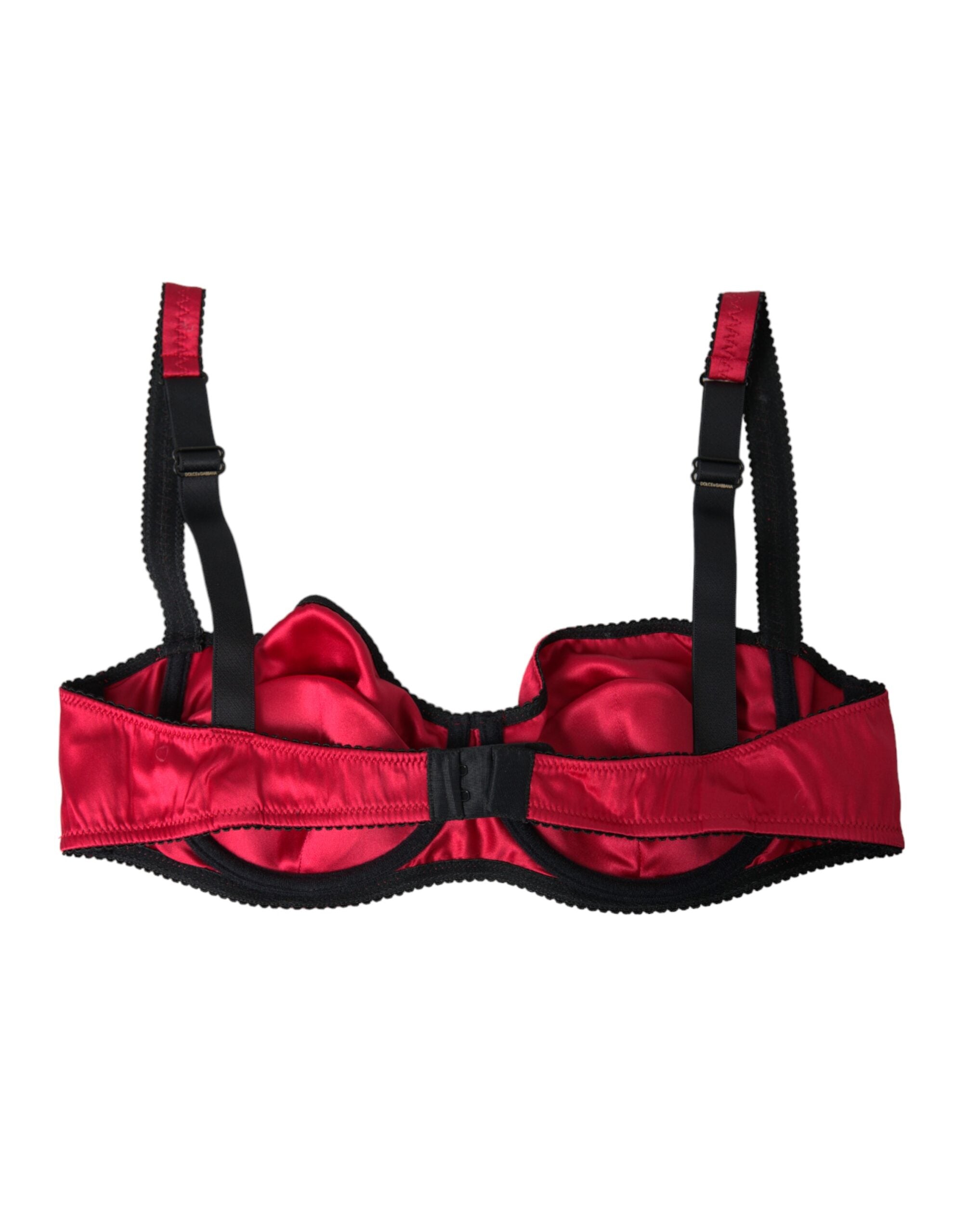 Dolce &amp; Gabbana Bordeaux Silk Stretch Balconcino Sutien Lenjerie