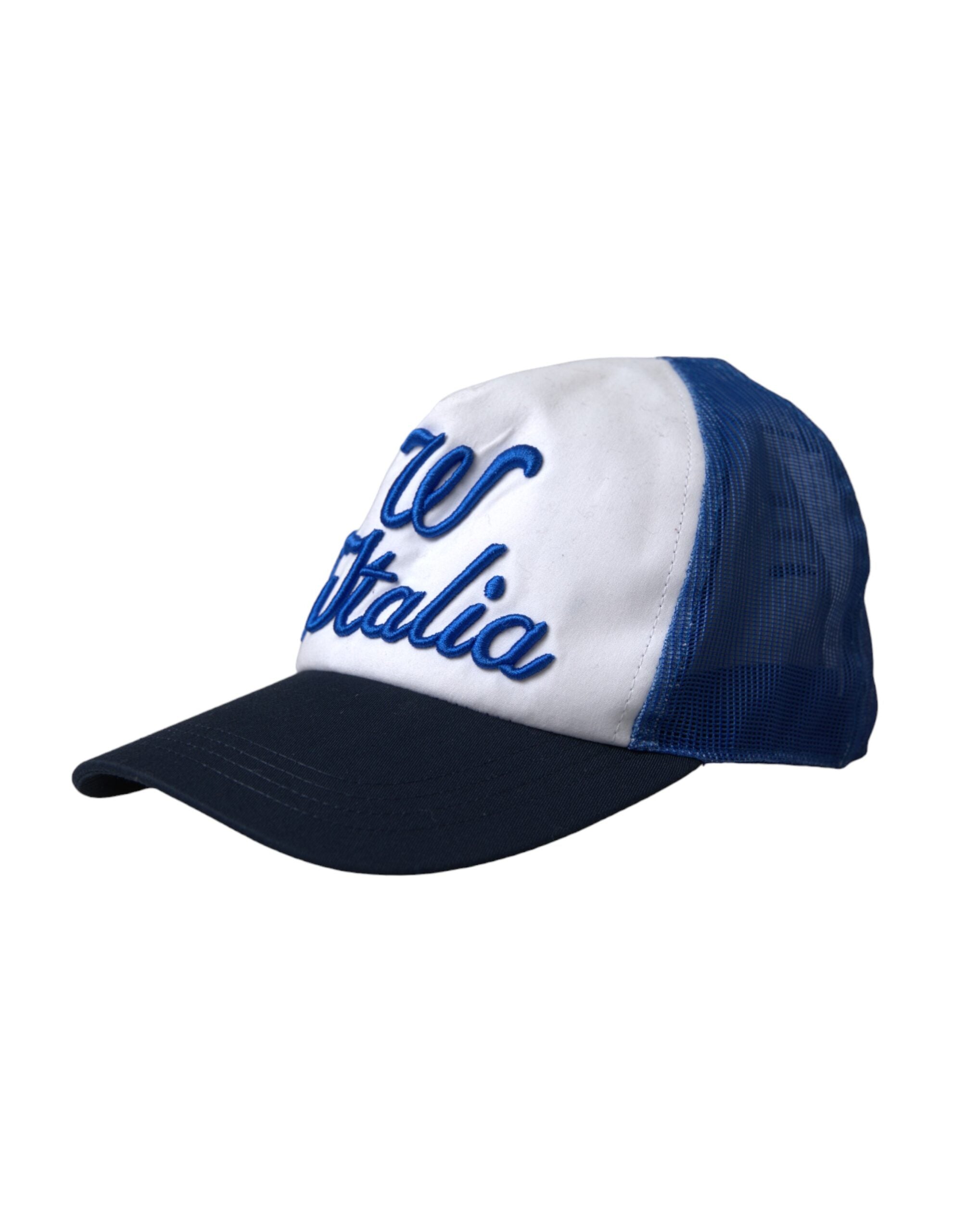 Șapcă de baseball Dolce &amp; Gabbana Italia din plasă albastră, alb-negru