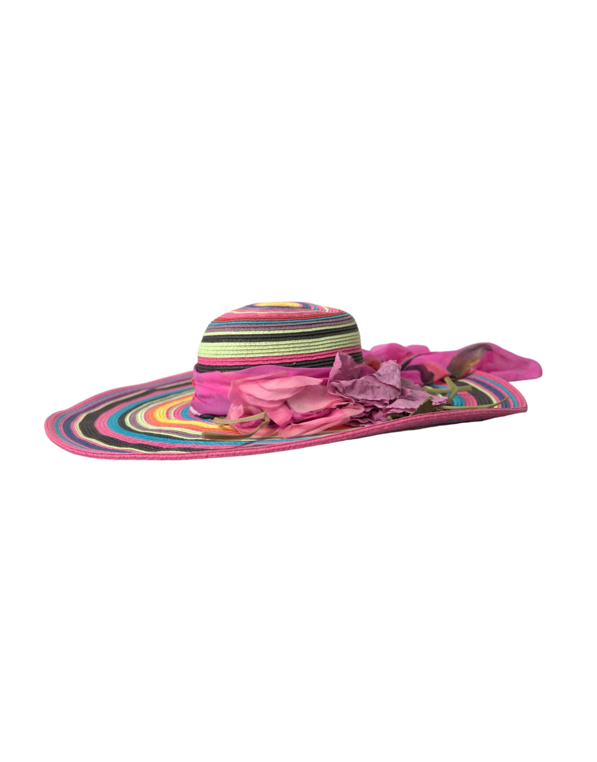 Pălărie Dolce &amp; Gabbana cu bor larg și model Fantasy multicolor