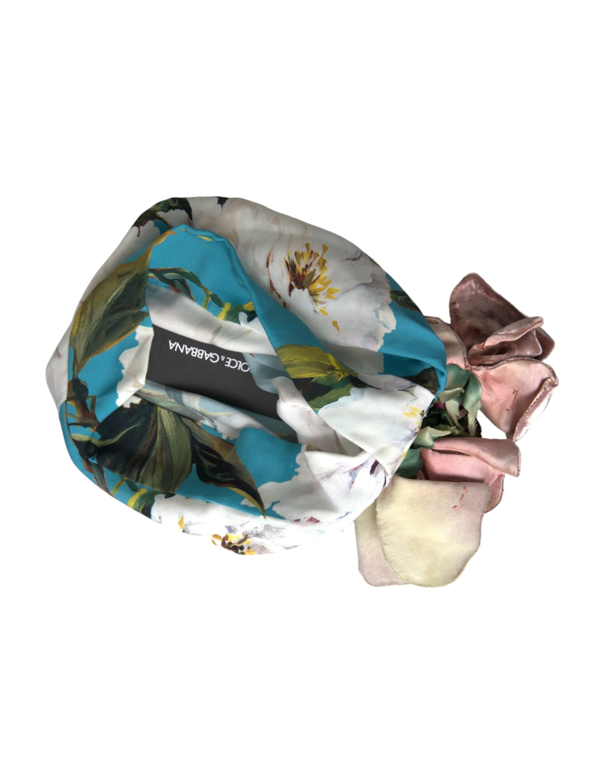 Pălărie Dolce &amp; Gabbana cu turban albastru și motive florale pentru femei