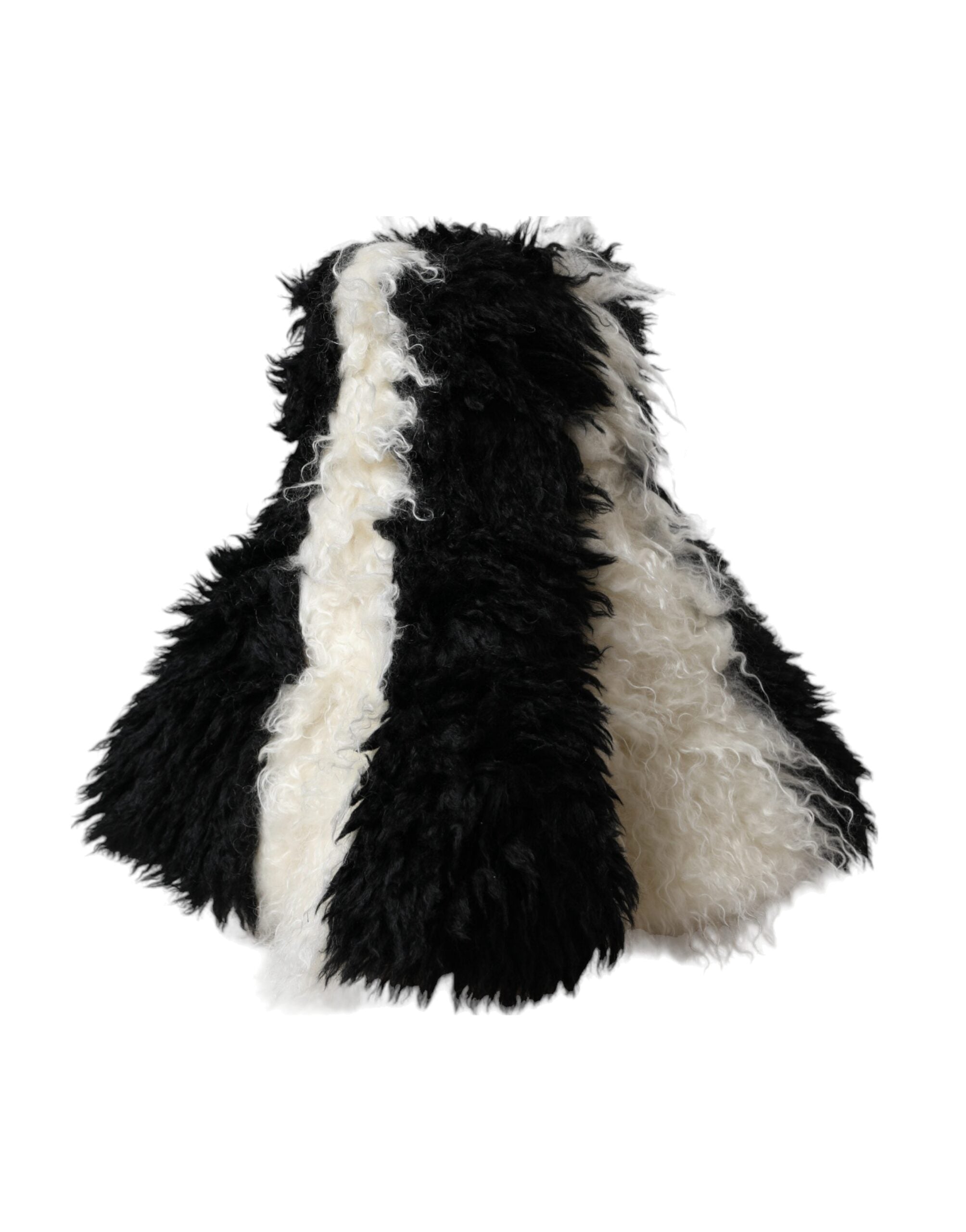 Pălărie Dolce &amp; Gabbana cu dungi albe și blană de mohair