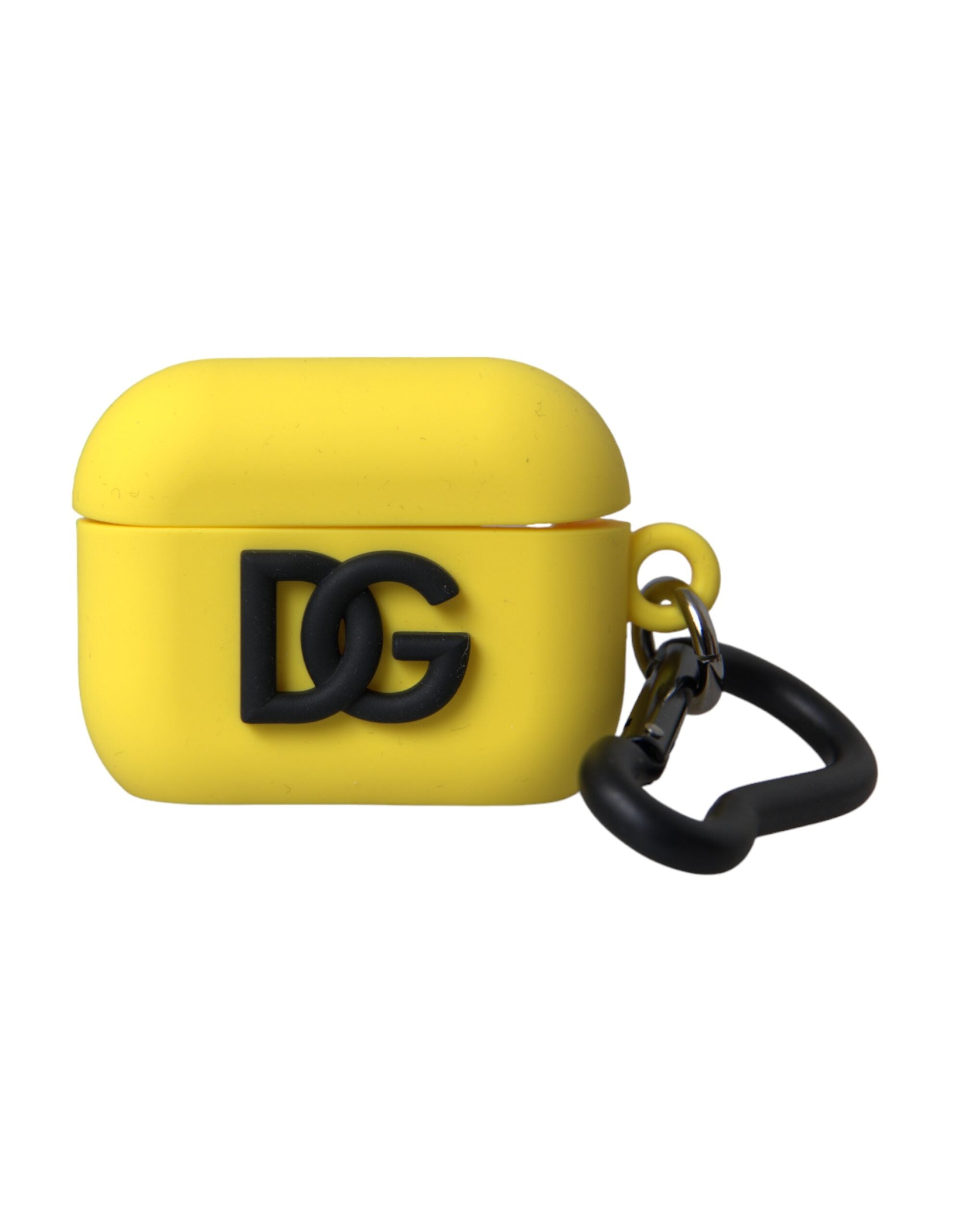 Carcasă Dolce &amp; Gabbana din silicon galben cu logo în relief pentru Airpods