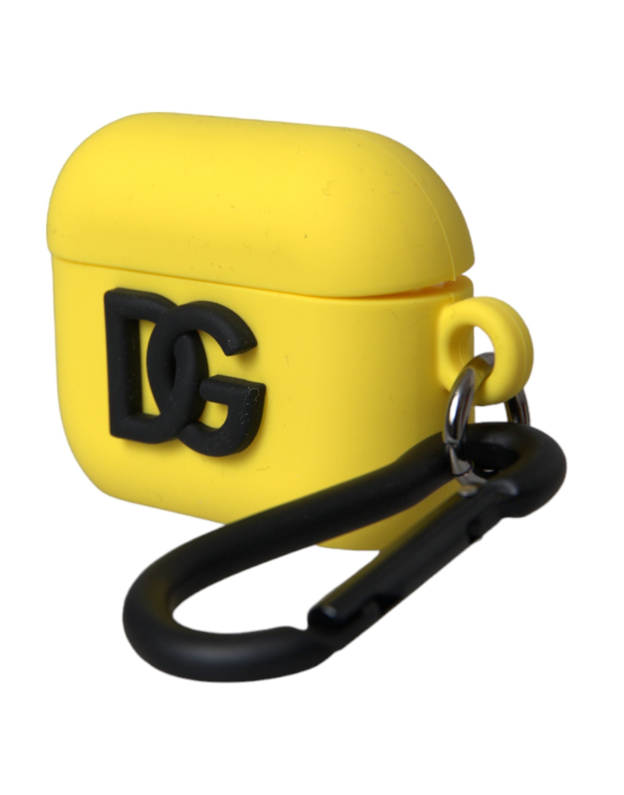 Carcasă Dolce &amp; Gabbana din silicon galben cu logo în relief pentru Airpods