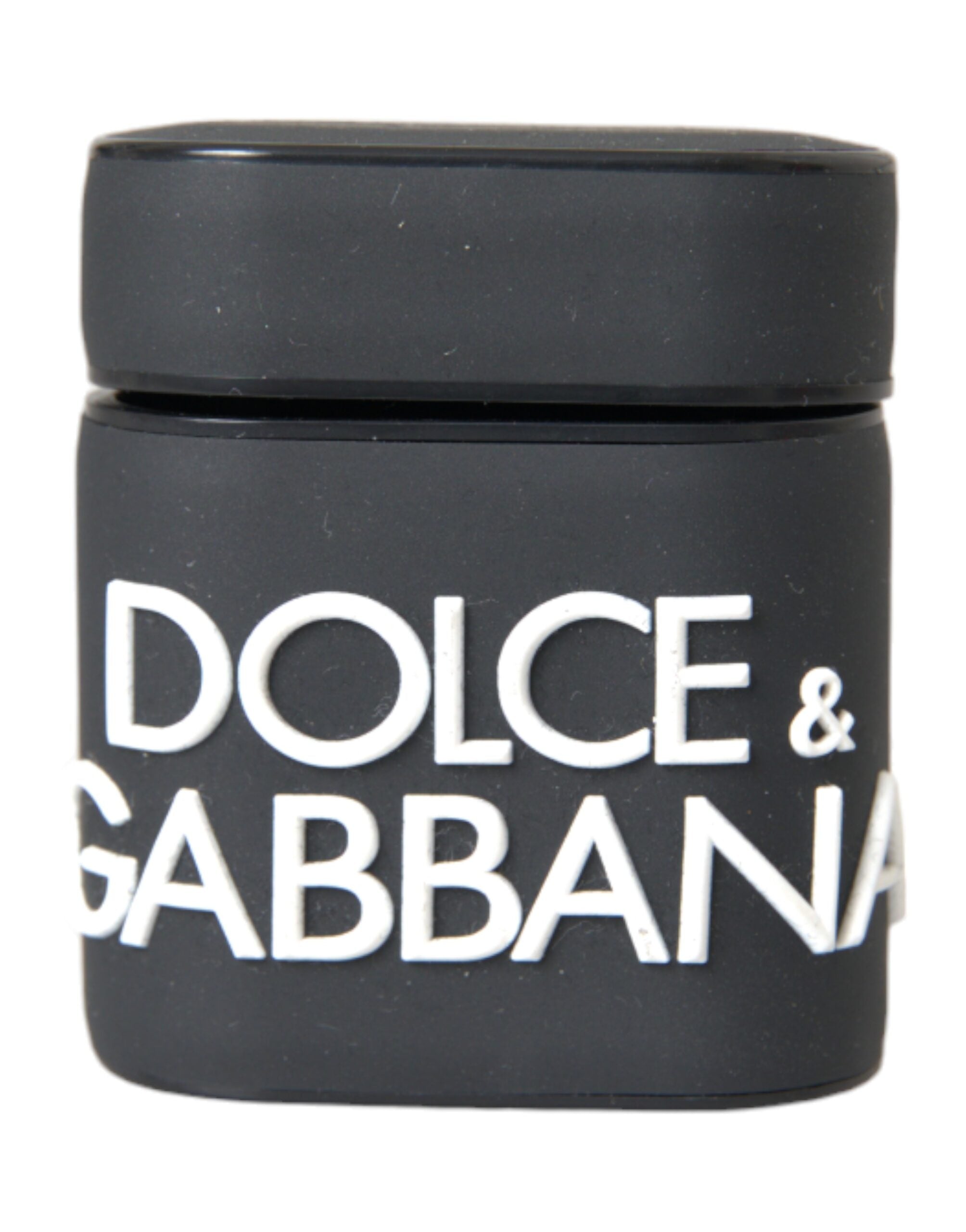 Carcasă Dolce &amp; Gabbana pentru Airpods din silicon negru și alb cu logo în relief