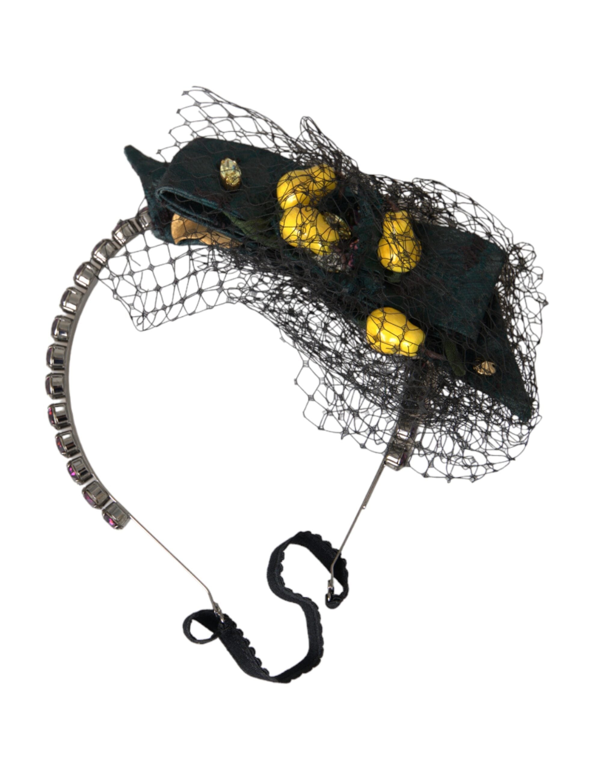 Dolce &amp; Gabbana Diademă cu bandă de păr din plasă de cristal mov Black Lemons Sicily