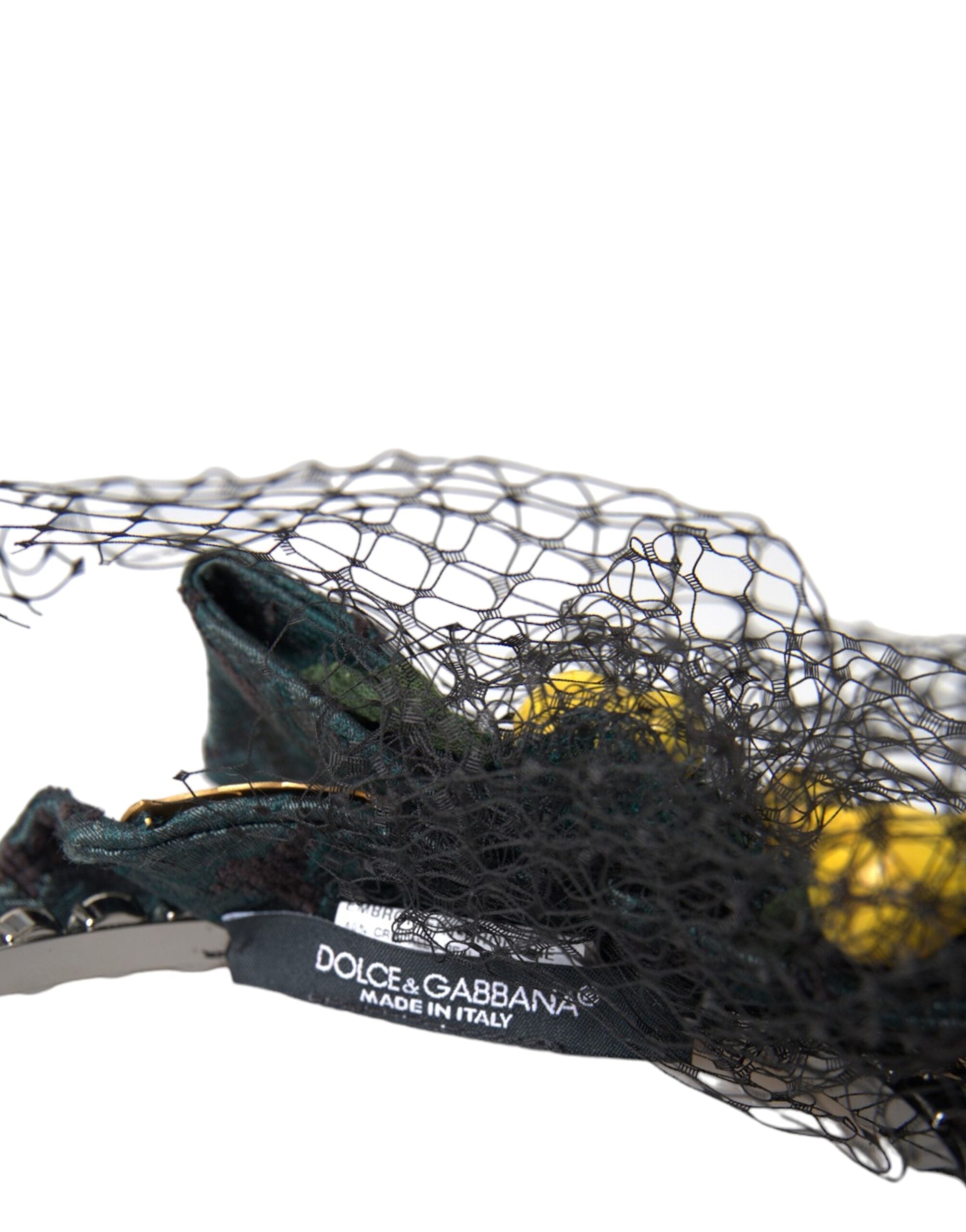 Dolce &amp; Gabbana Diademă cu bandă de păr din plasă de cristal mov Black Lemons Sicily
