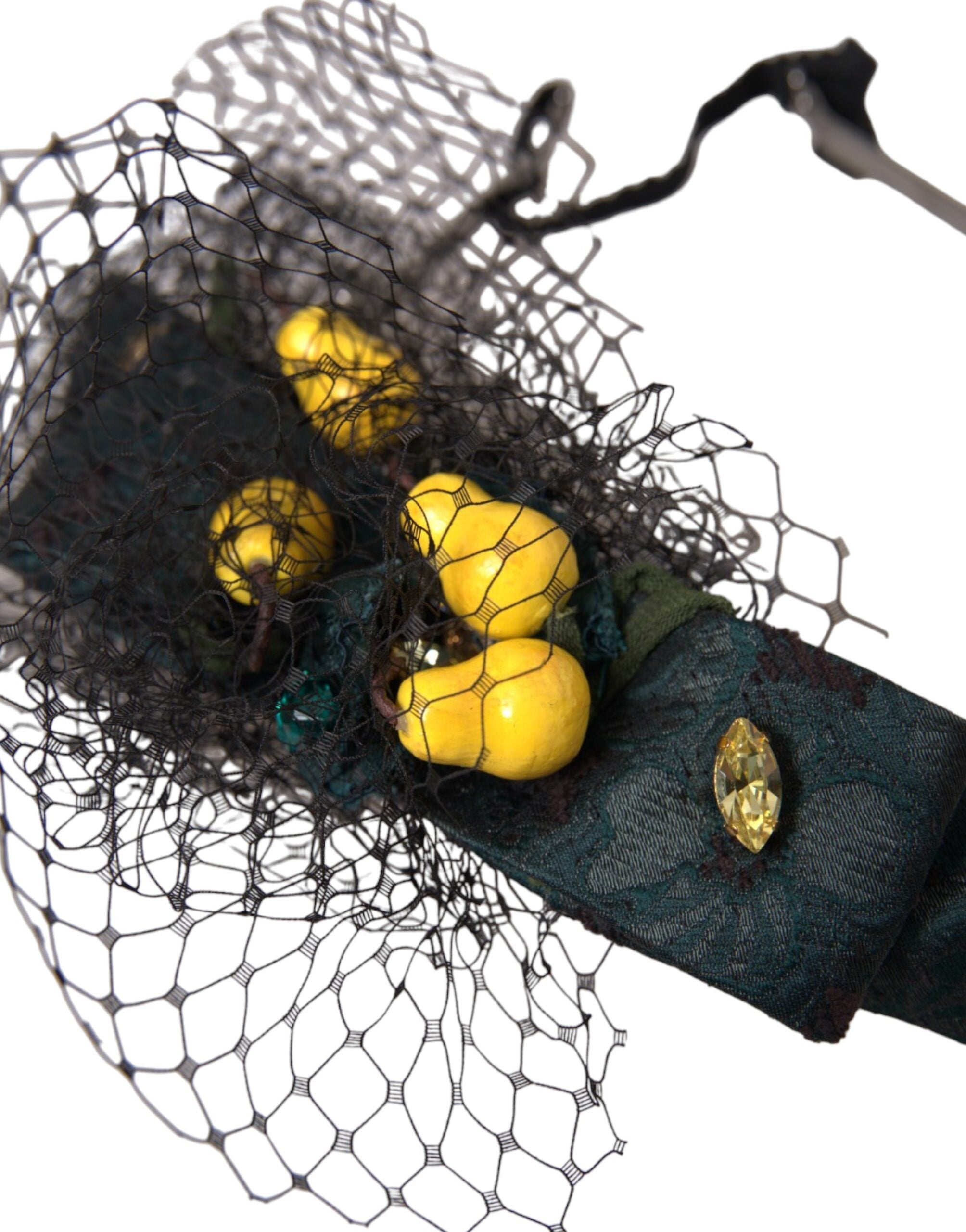 Dolce &amp; Gabbana Diademă cu bandă de păr din plasă de cristal mov Black Lemons Sicily