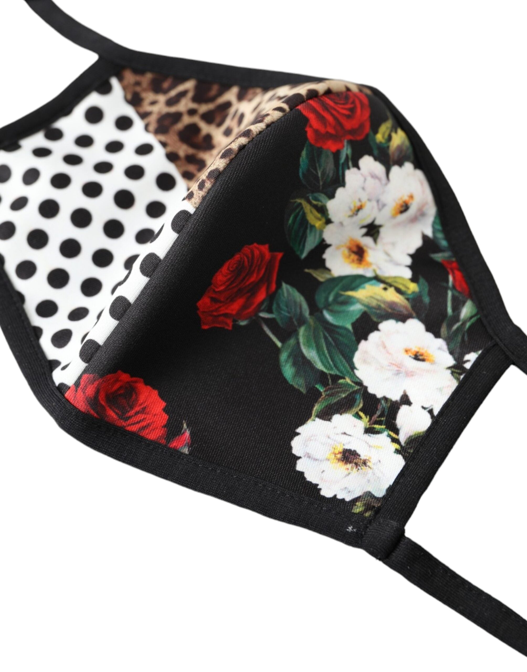 Dolce &amp; Gabbana Gesichtsmaske mit elastischem Ohrschlaufenband und Leopardenmuster, mehrfarbig