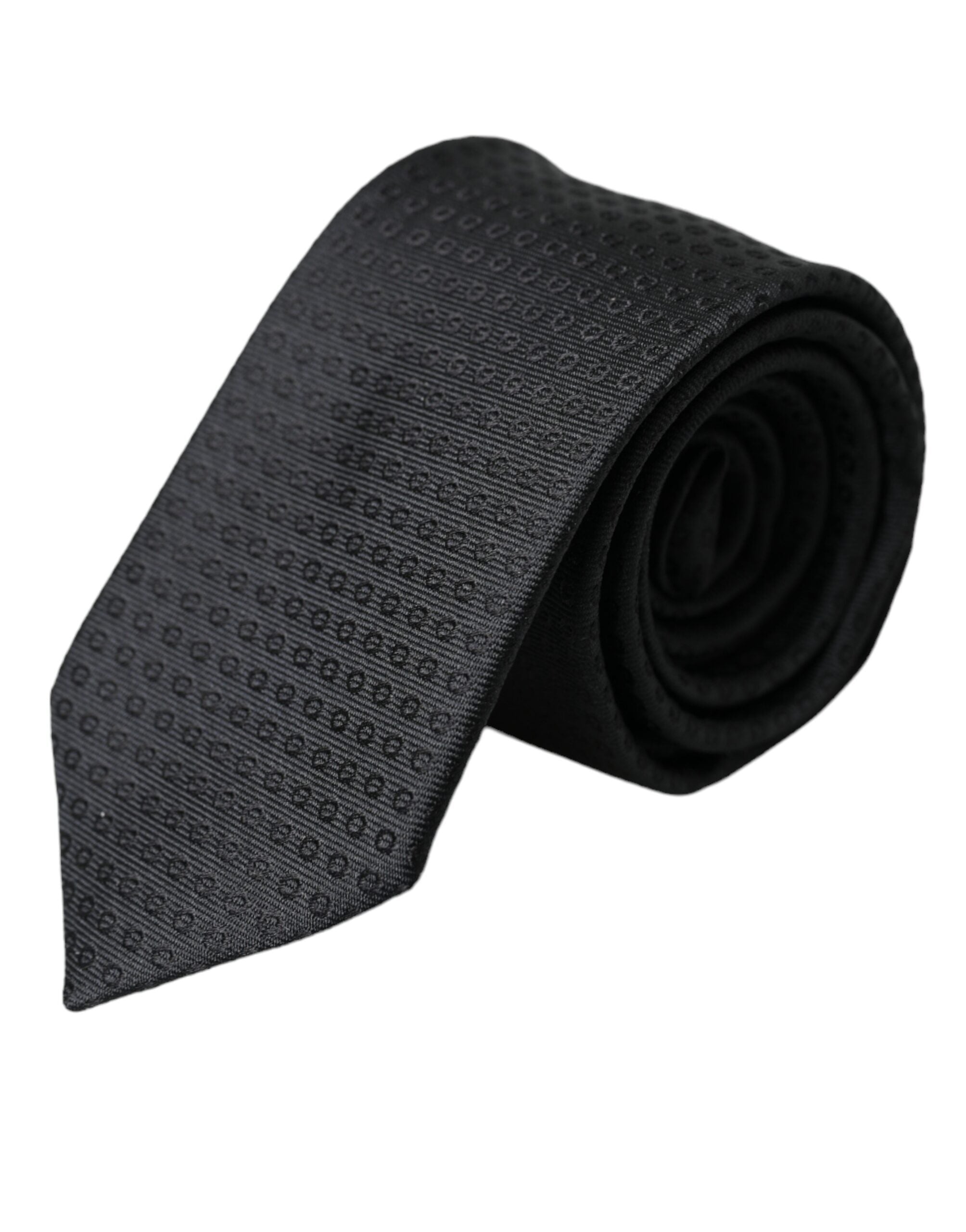 Dolce &amp; Gabbana – Schwarze, verstellbare Krawatte „STAFF“ aus Baumwolle mit Muster