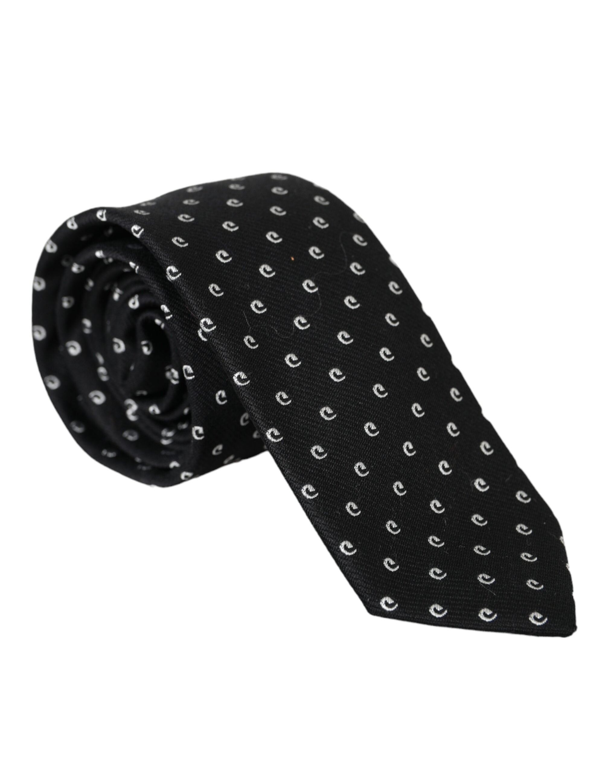 Dolce &amp; Gabbana Schwarze, verstellbare Krawatte aus Baumwollmischung mit Logo