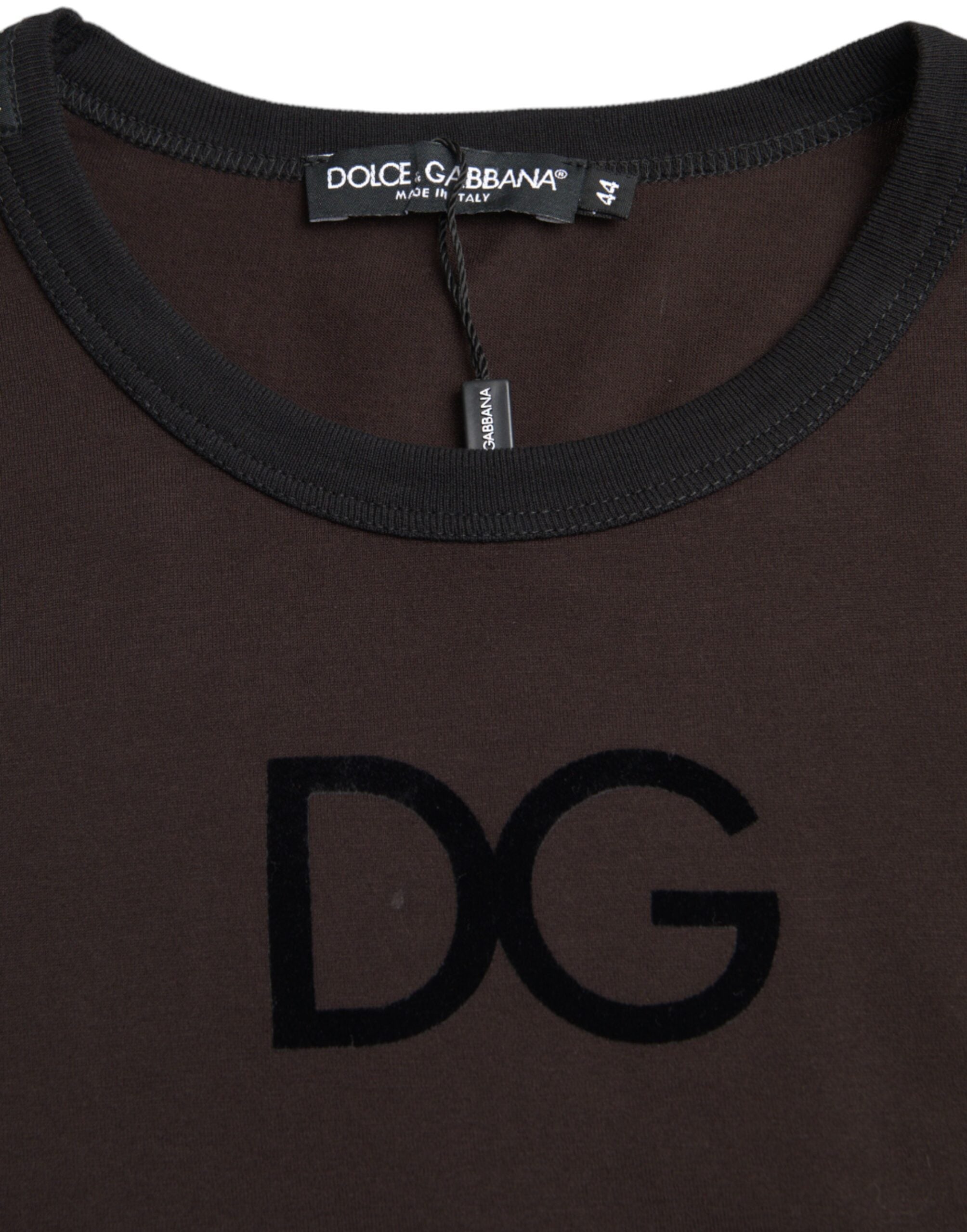 Dolce &amp; Gabbana Brauner Pullover mit Rundhalsausschnitt und DG-Logo