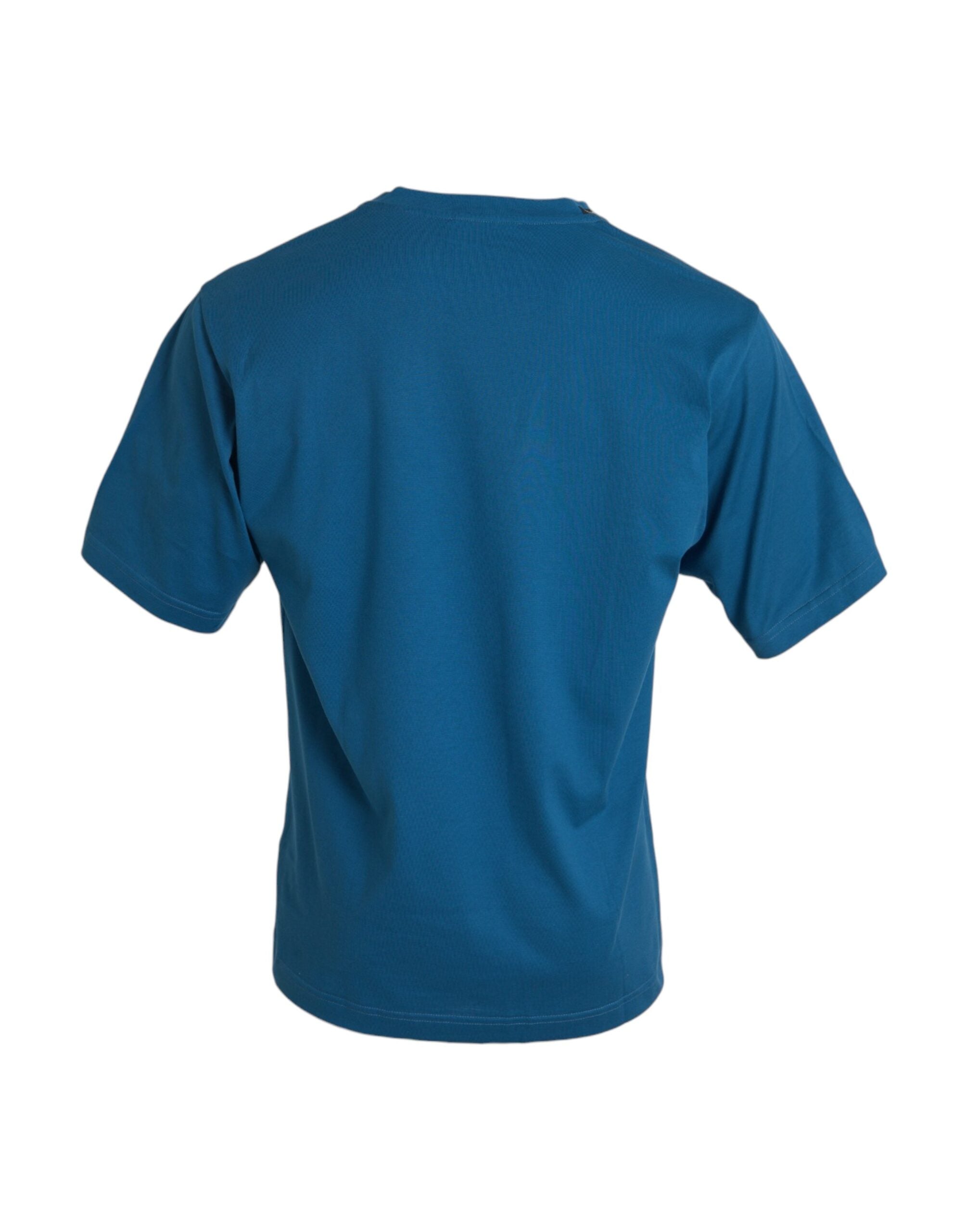 Tricou Dolce &amp; Gabbana cu mânecă scurtă și guler rotund și logo albastru
