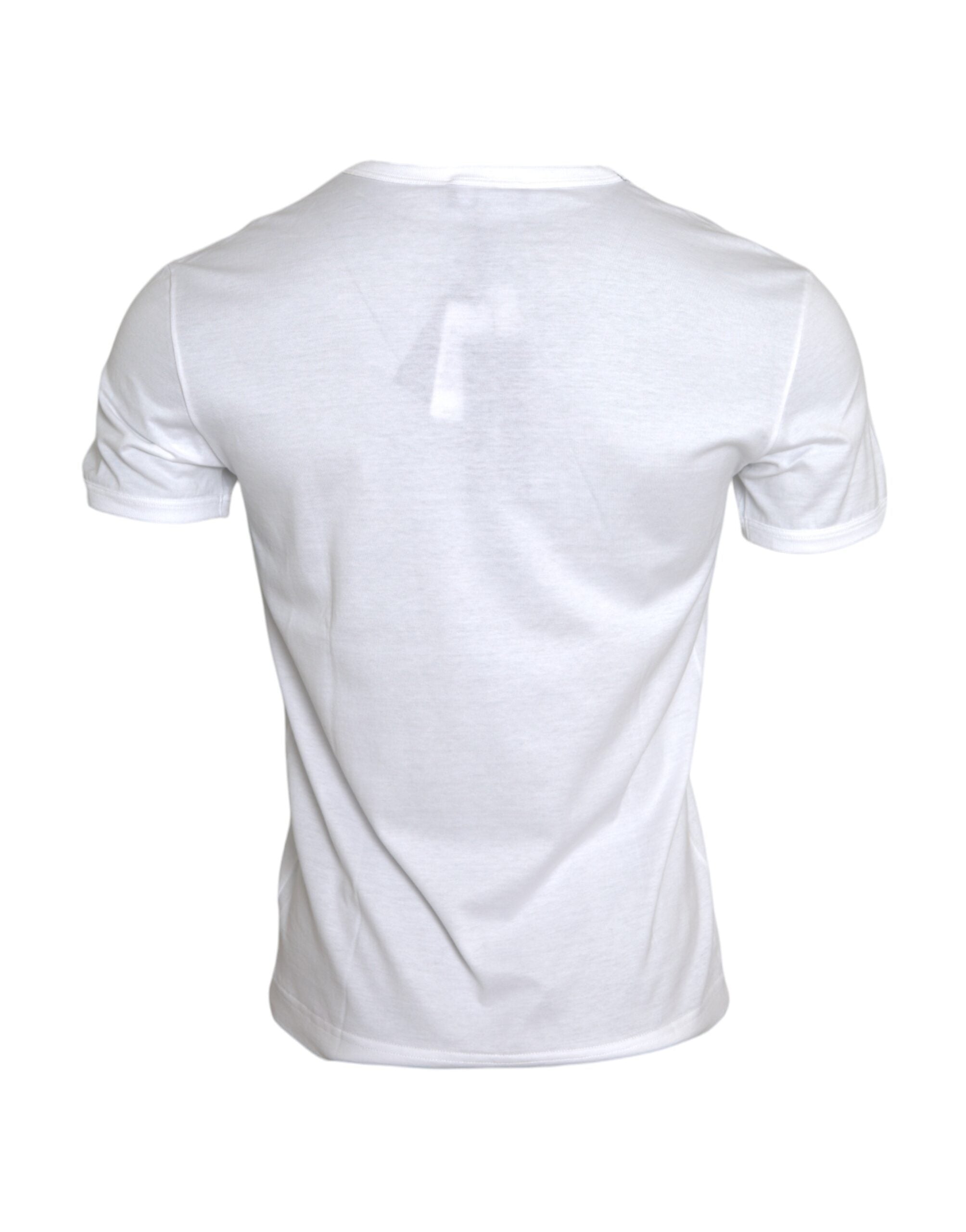 Dolce &amp; Gabbana – Weißes, kurzärmliges T-Shirt mit Logo-Stickerei
