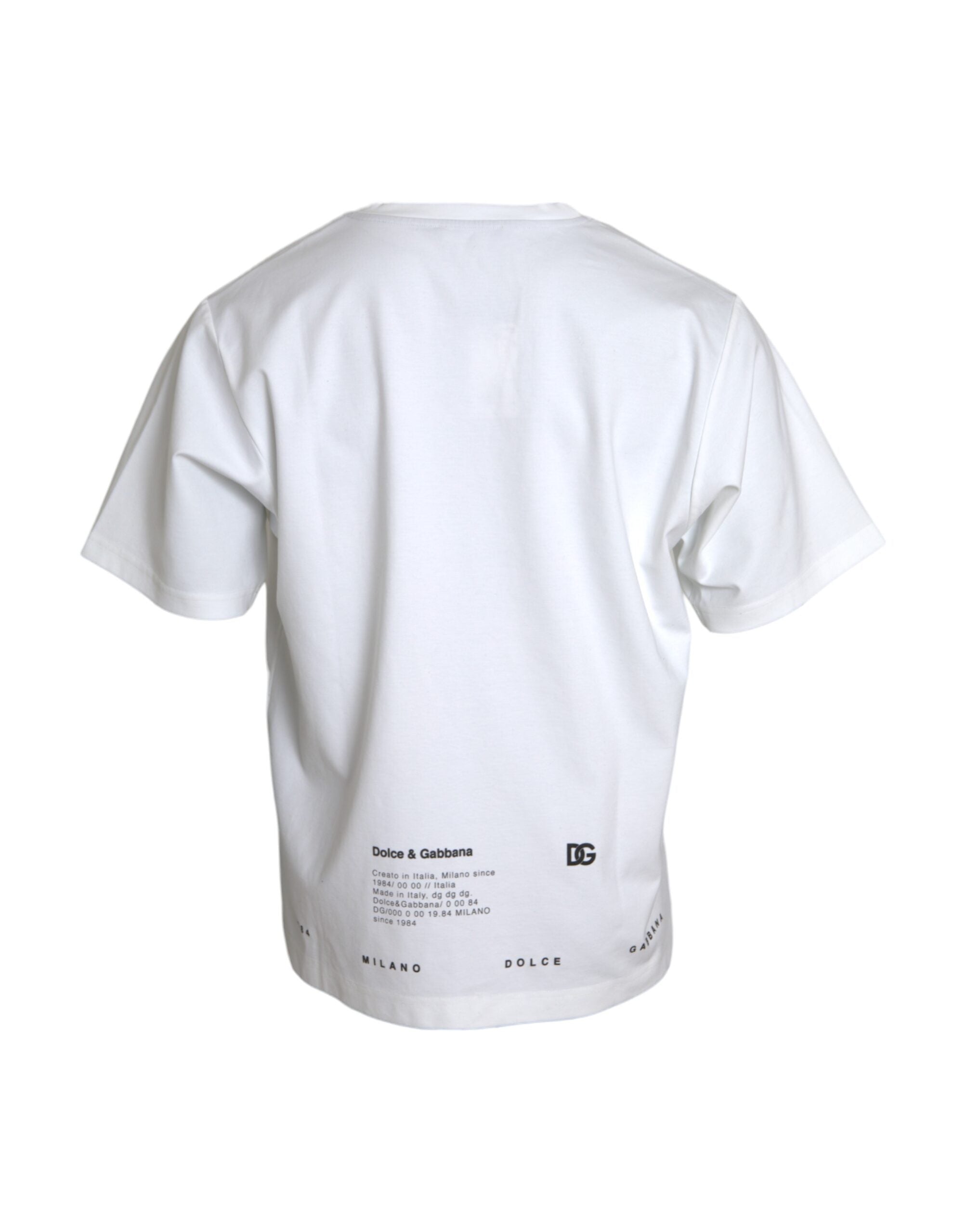 Dolce &amp; Gabbana – Weißes Herren-T-Shirt aus Baumwolle mit rotem Lippen-Print