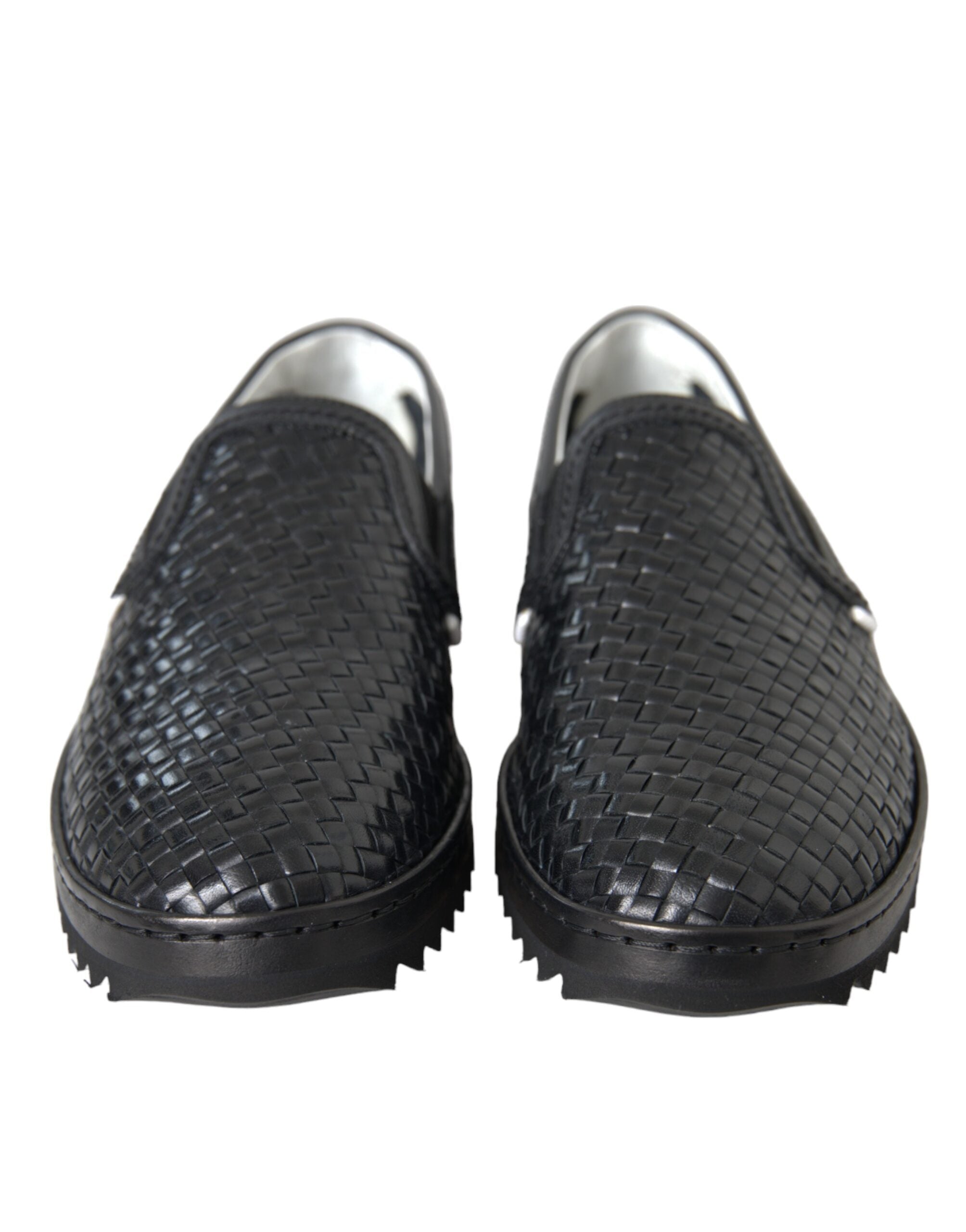 Dolce &amp; Gabbana Herren Loafer aus gewebtem Büffelleder in Schwarz