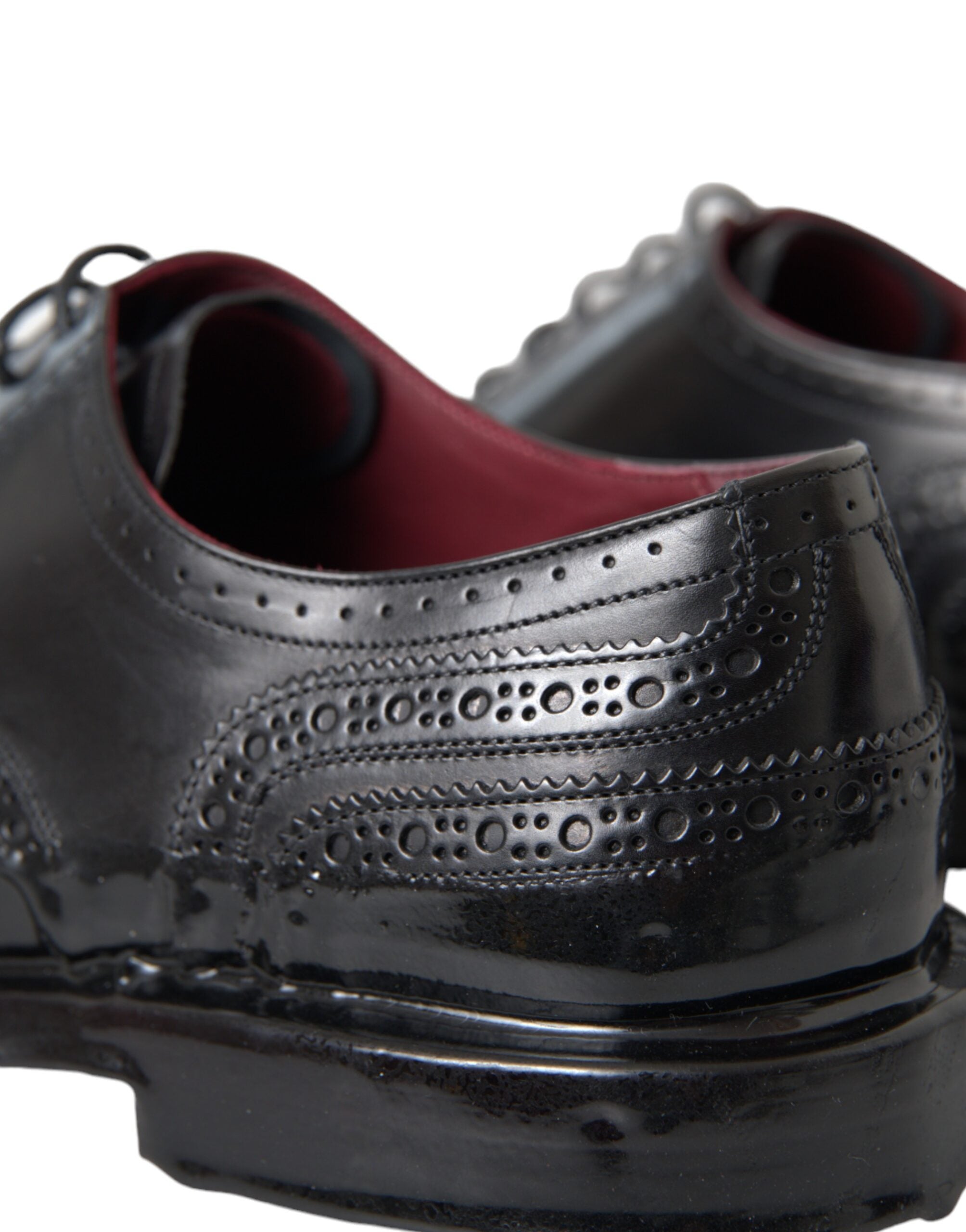 Dolce &amp; Gabbana – Oxford-Schuhe aus schwarzem Leder mit Flügelkappe für formelle Herren