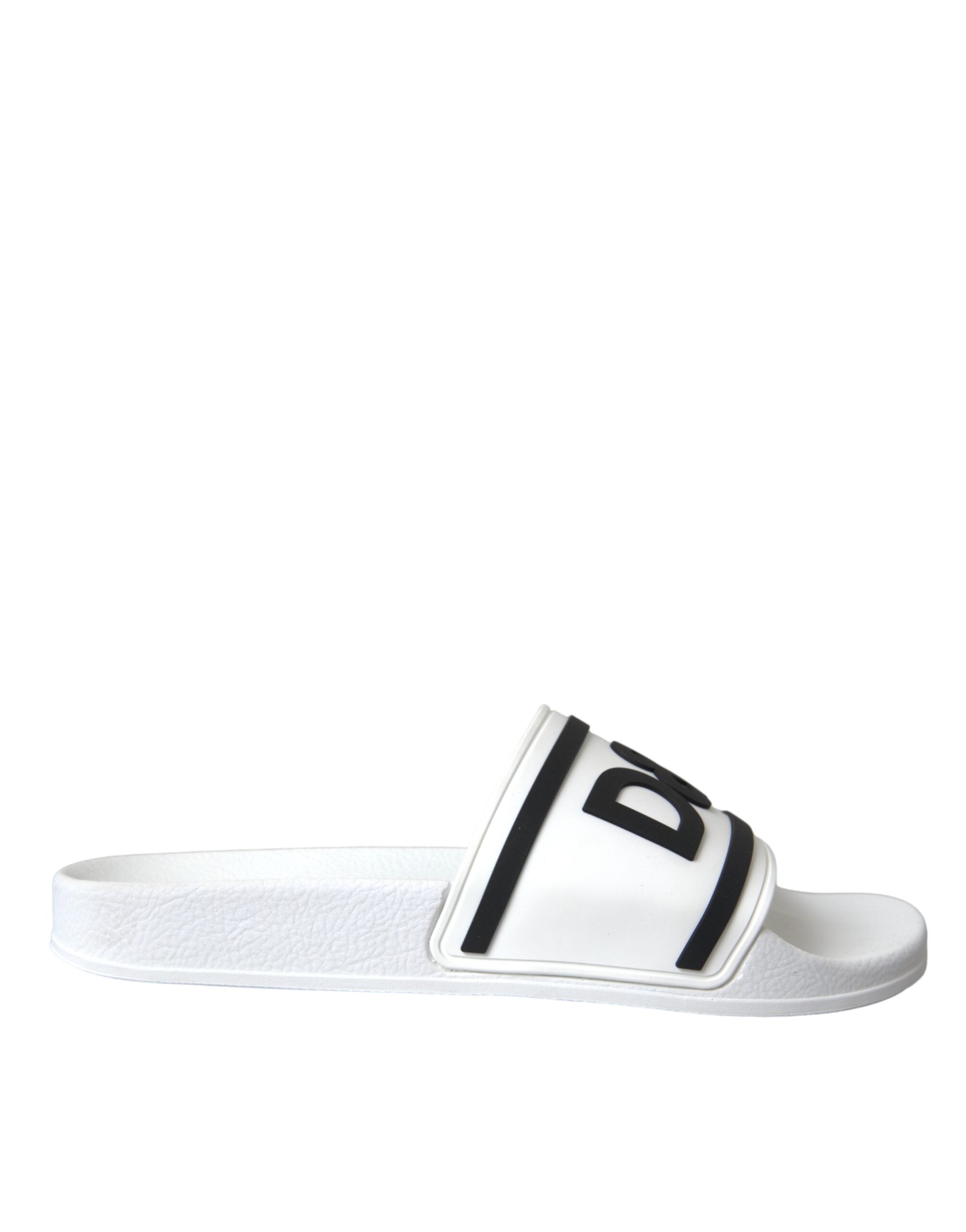 Dolce &amp; Gabbana Weiß Schwarz Sandalen Gummi Beachwear Schuhe