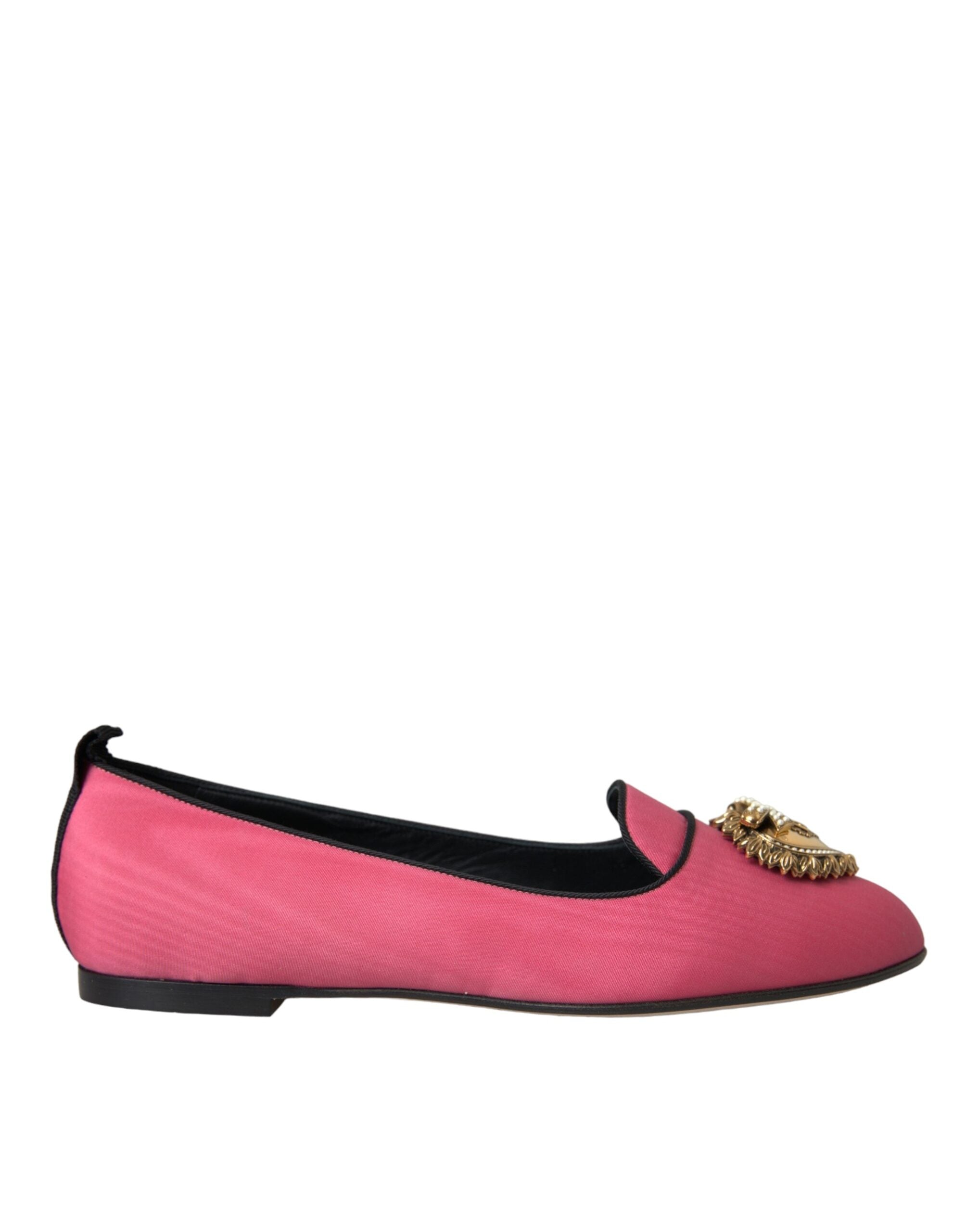 Dolce &amp; Gabbana – Slipper aus rosa Samt mit flachen Schuhen