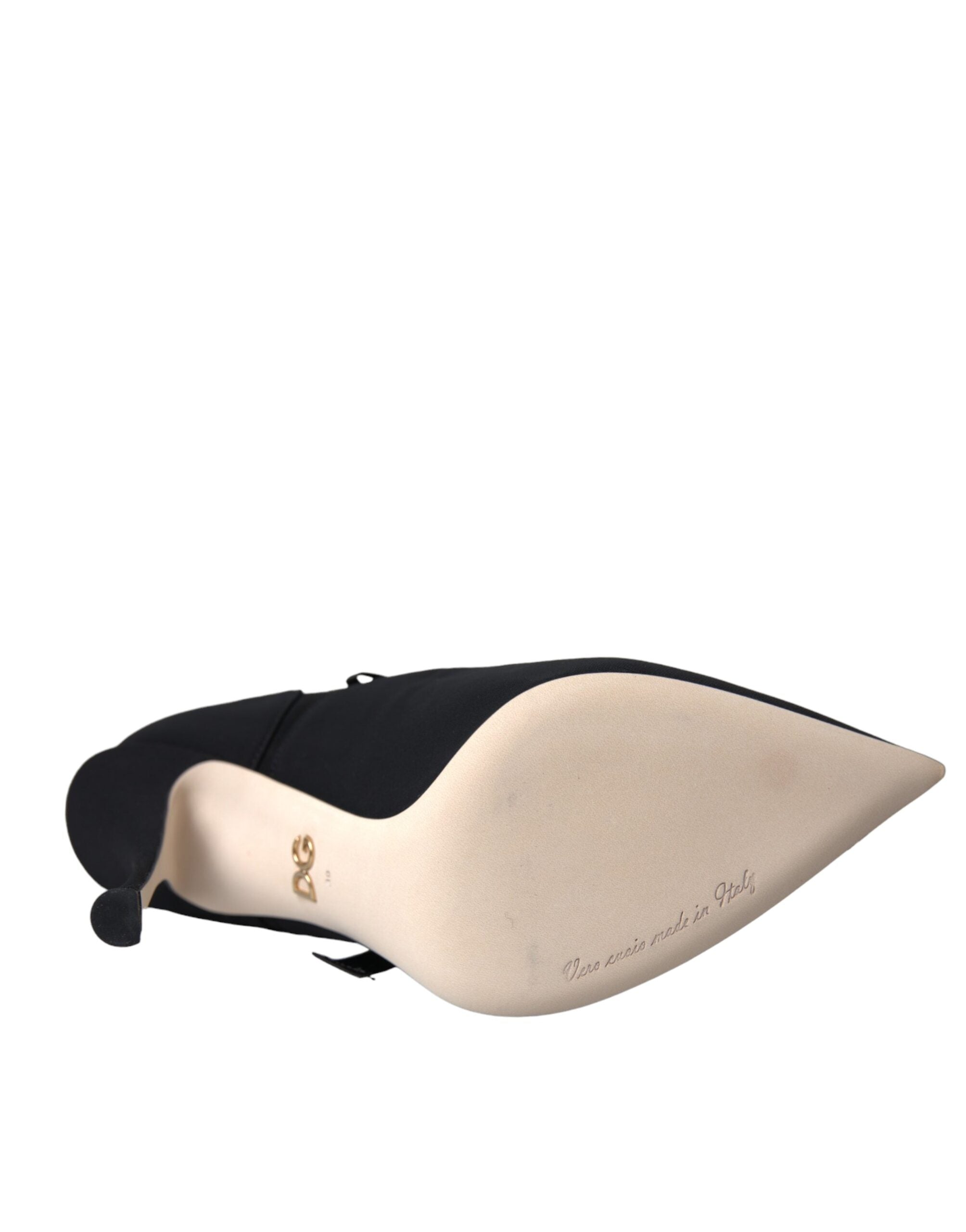 Dolce &amp; Gabbana Schwarze Stiletto-Absätze, wadenlange Stiefel