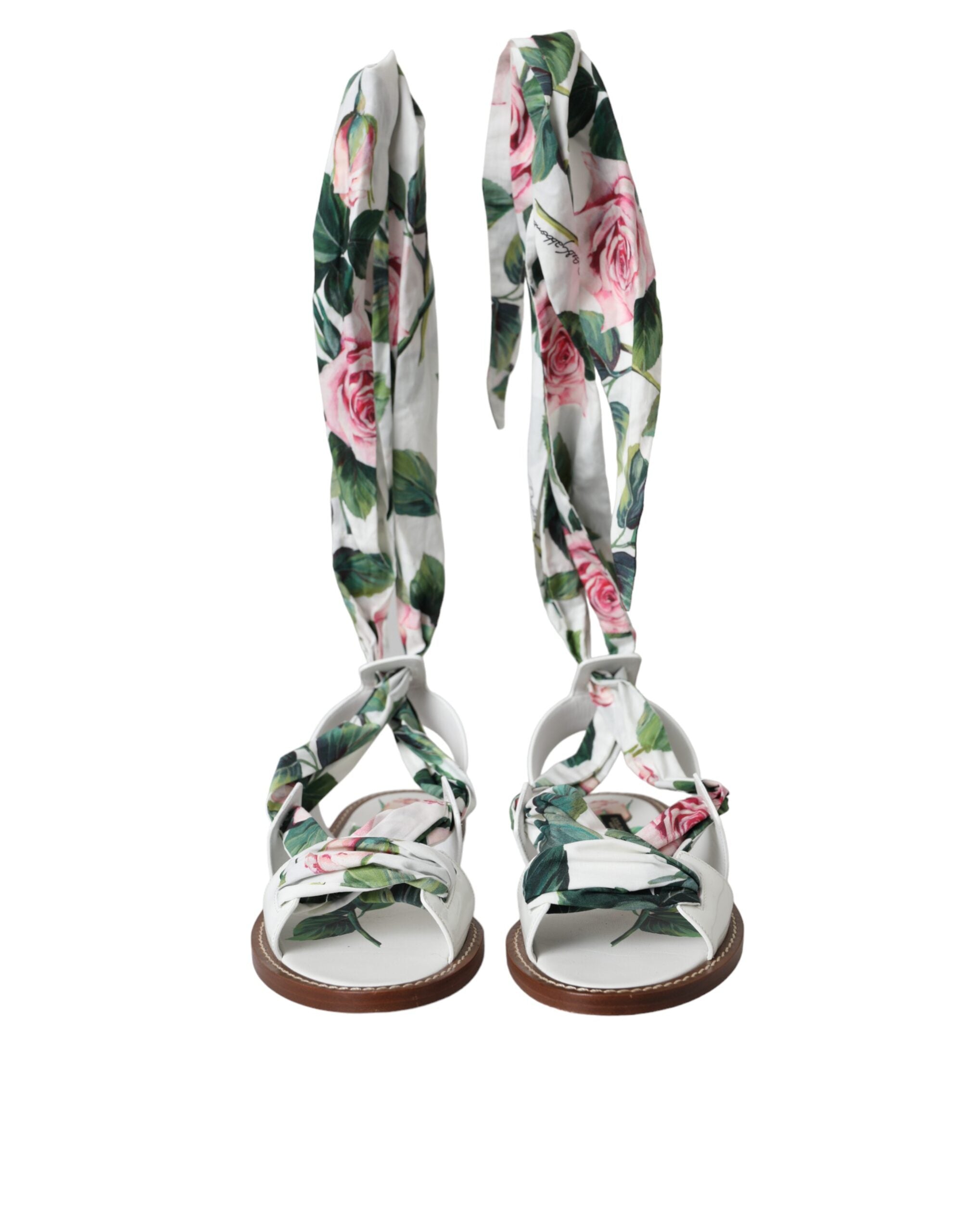 Dolce &amp; Gabbana Sandalen mit Knöchelriemen und Blumenmuster, mehrfarbig
