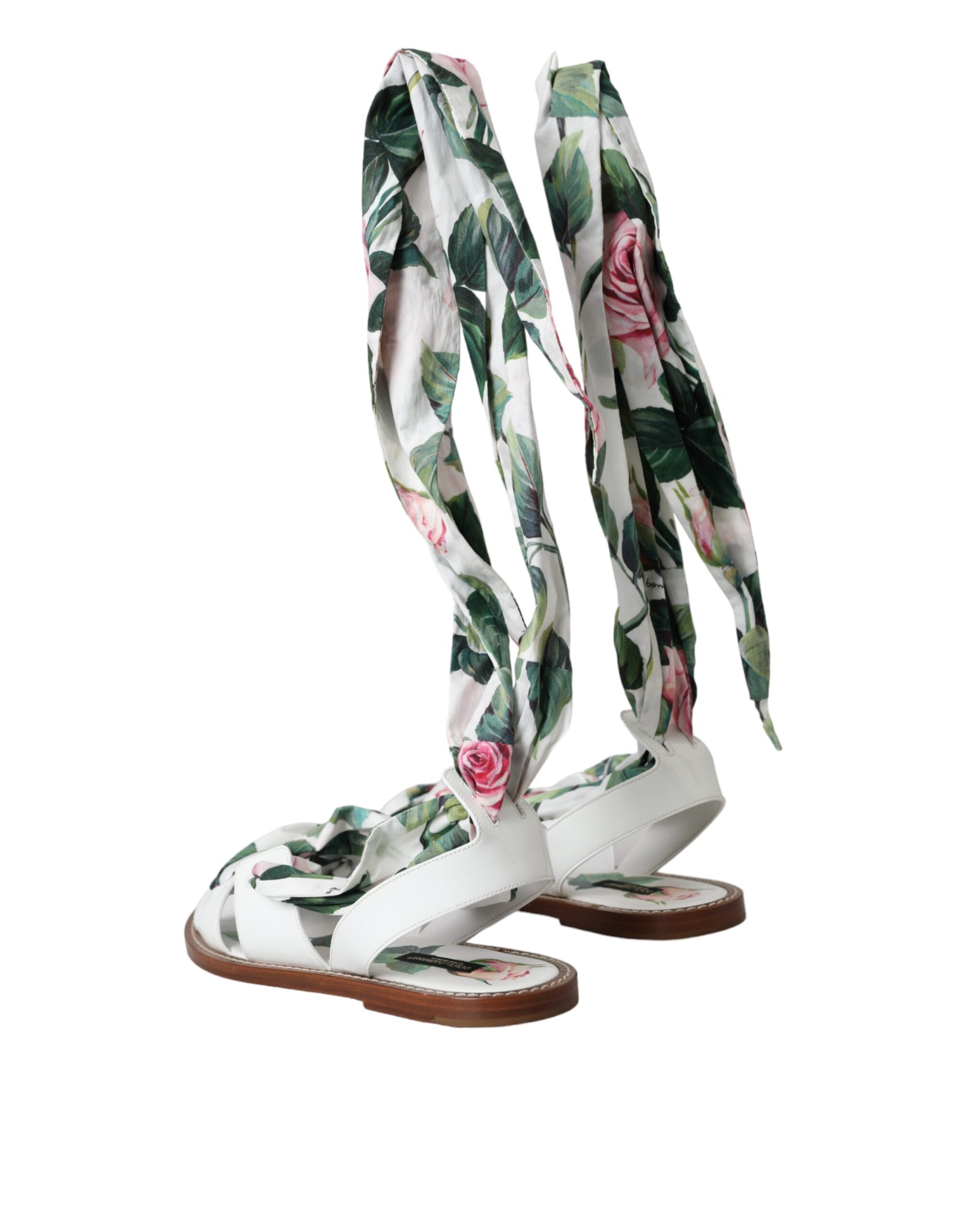 Dolce &amp; Gabbana Sandalen mit Knöchelriemen und Blumenmuster, mehrfarbig