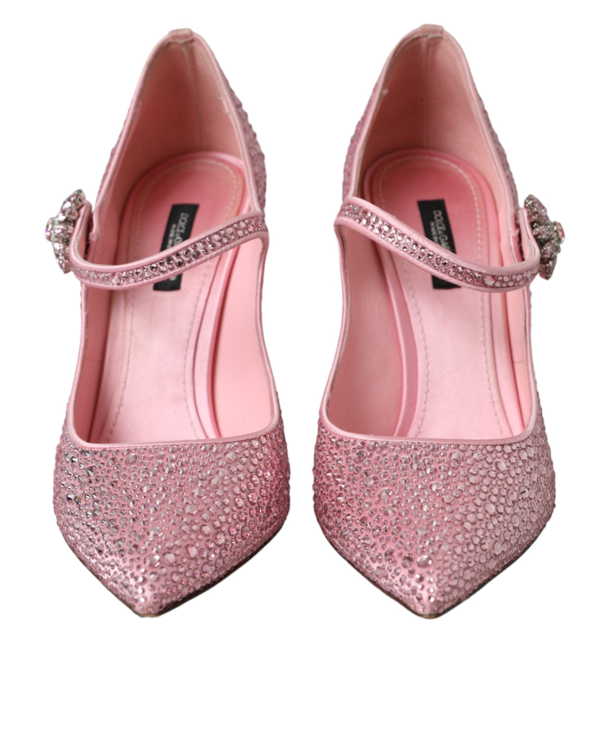 Dolce &amp; Gabbana Rosa Strass Kristall Heels Pumps Schuhe