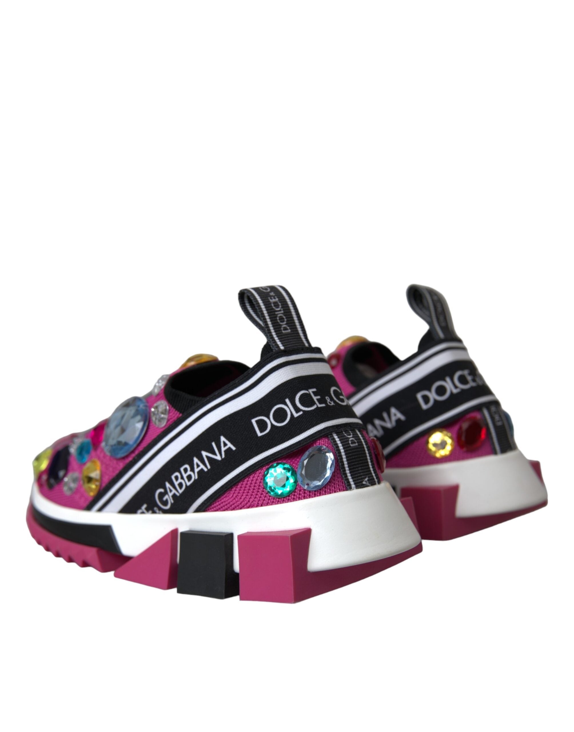 Dolce &amp; Gabbana Rosa Sorrento Kristalle Sneakers Schuhe
