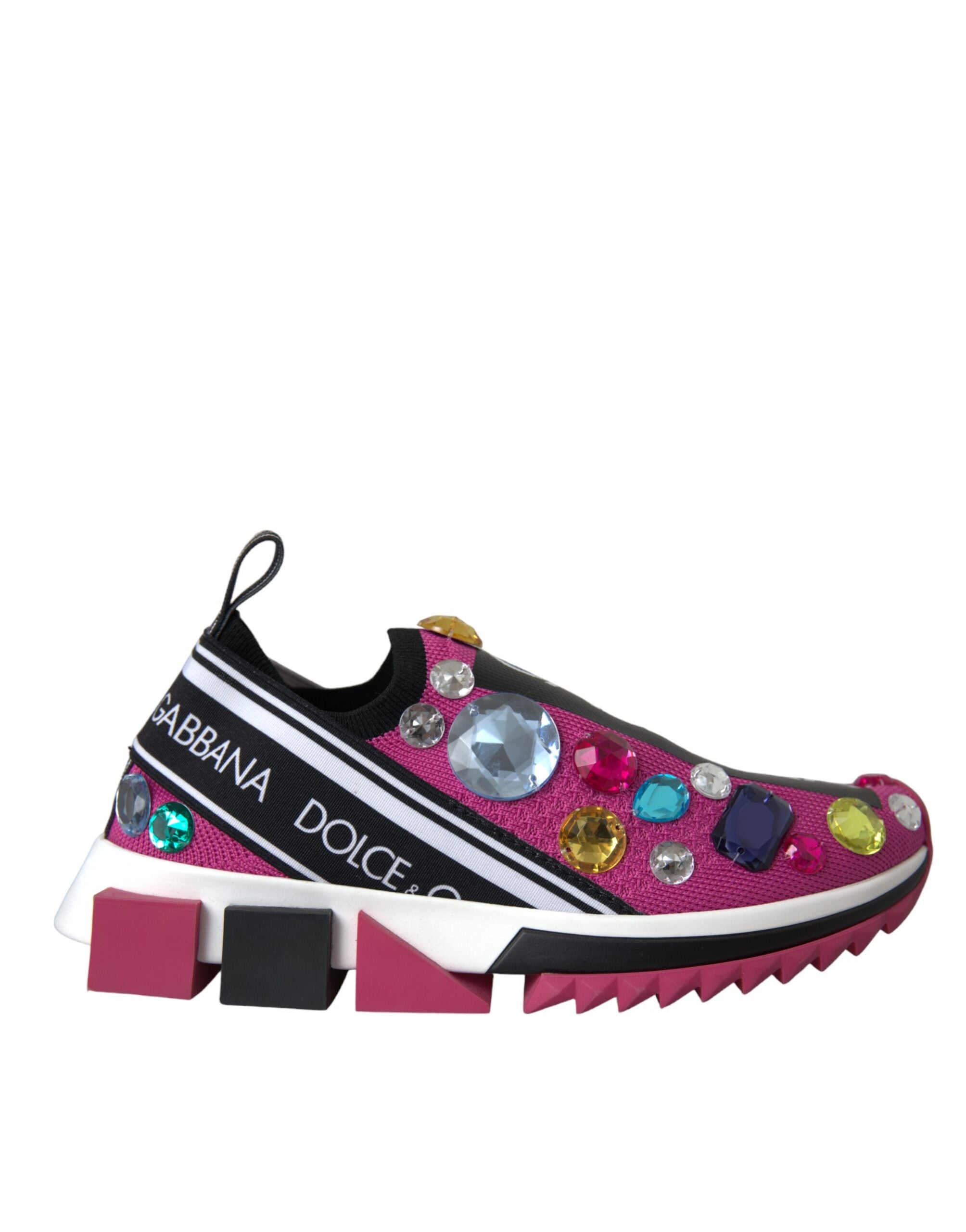 Dolce &amp; Gabbana Rosa Sorrento Kristalle Sneakers Schuhe