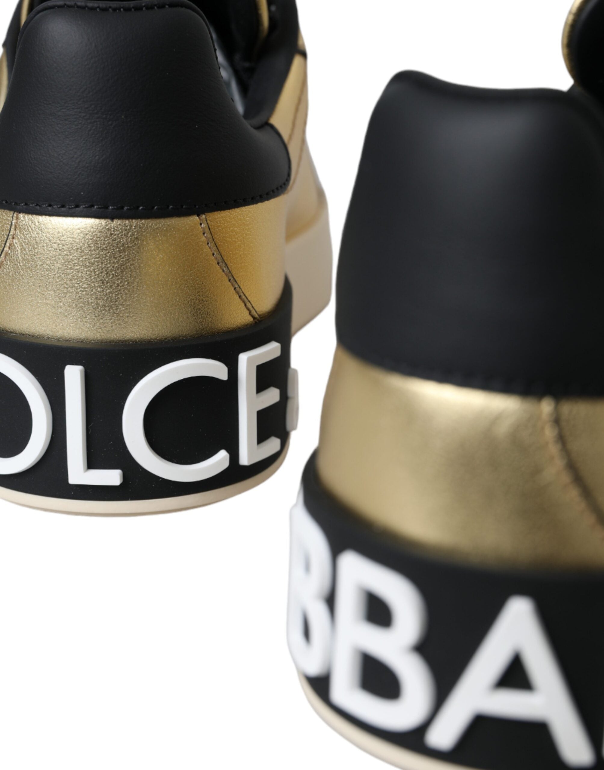Dolce &amp; Gabbana Sneakers Portofino aus goldenem Kalbsleder Damen Schuhe