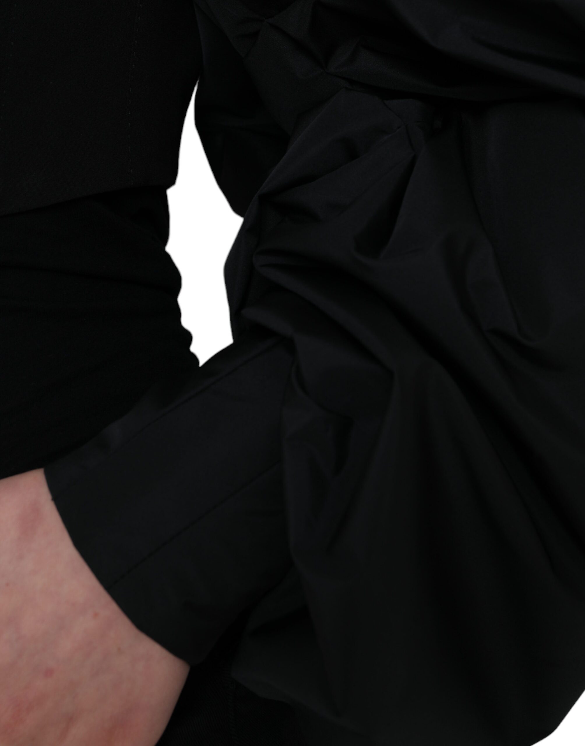 Jachetă scurtă cu mâneci bufante din poliester negru Dolce &amp; Gabbana