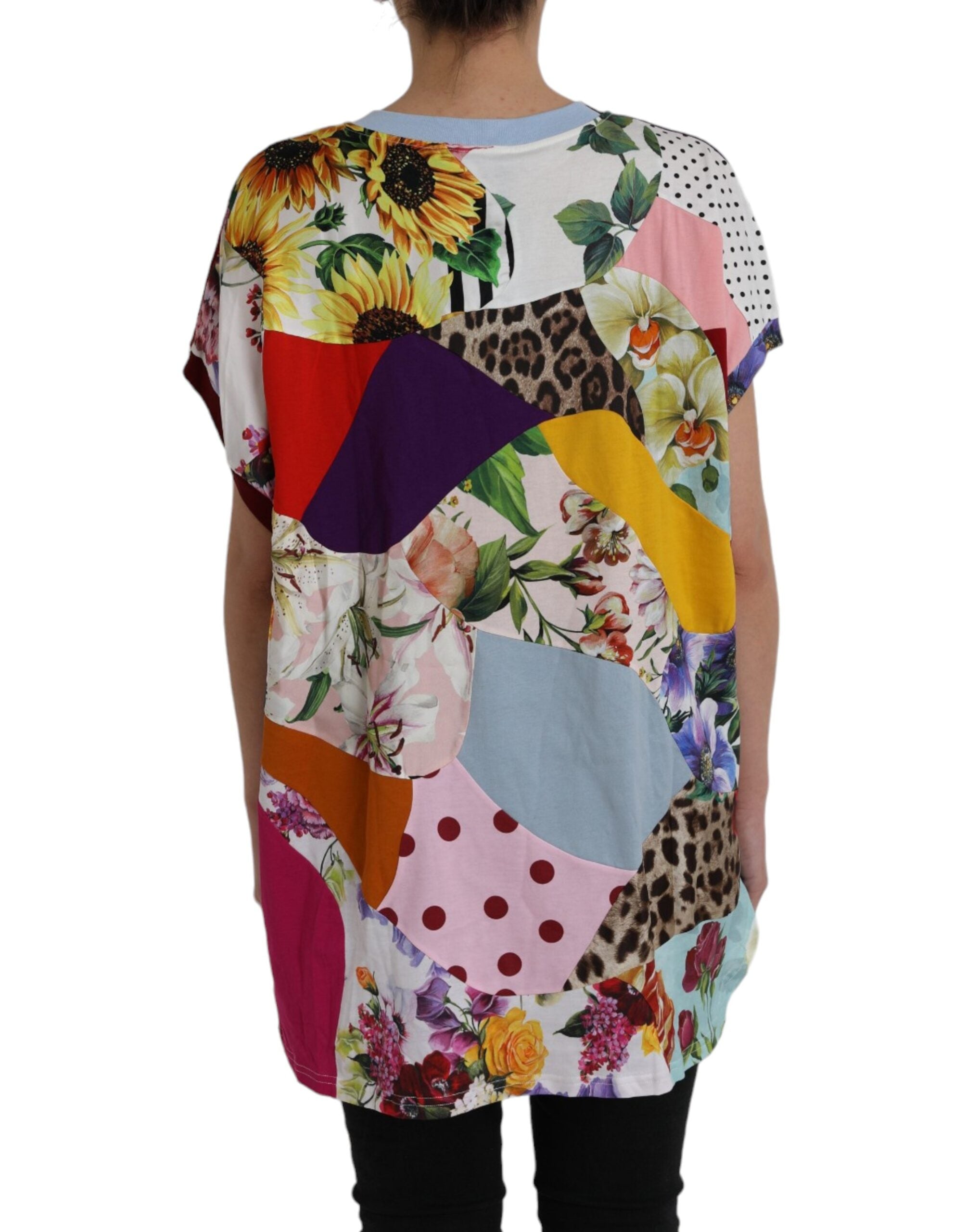 Bluză Dolce &amp; Gabbana din mătase și bumbac multicolor cu model patchwork
