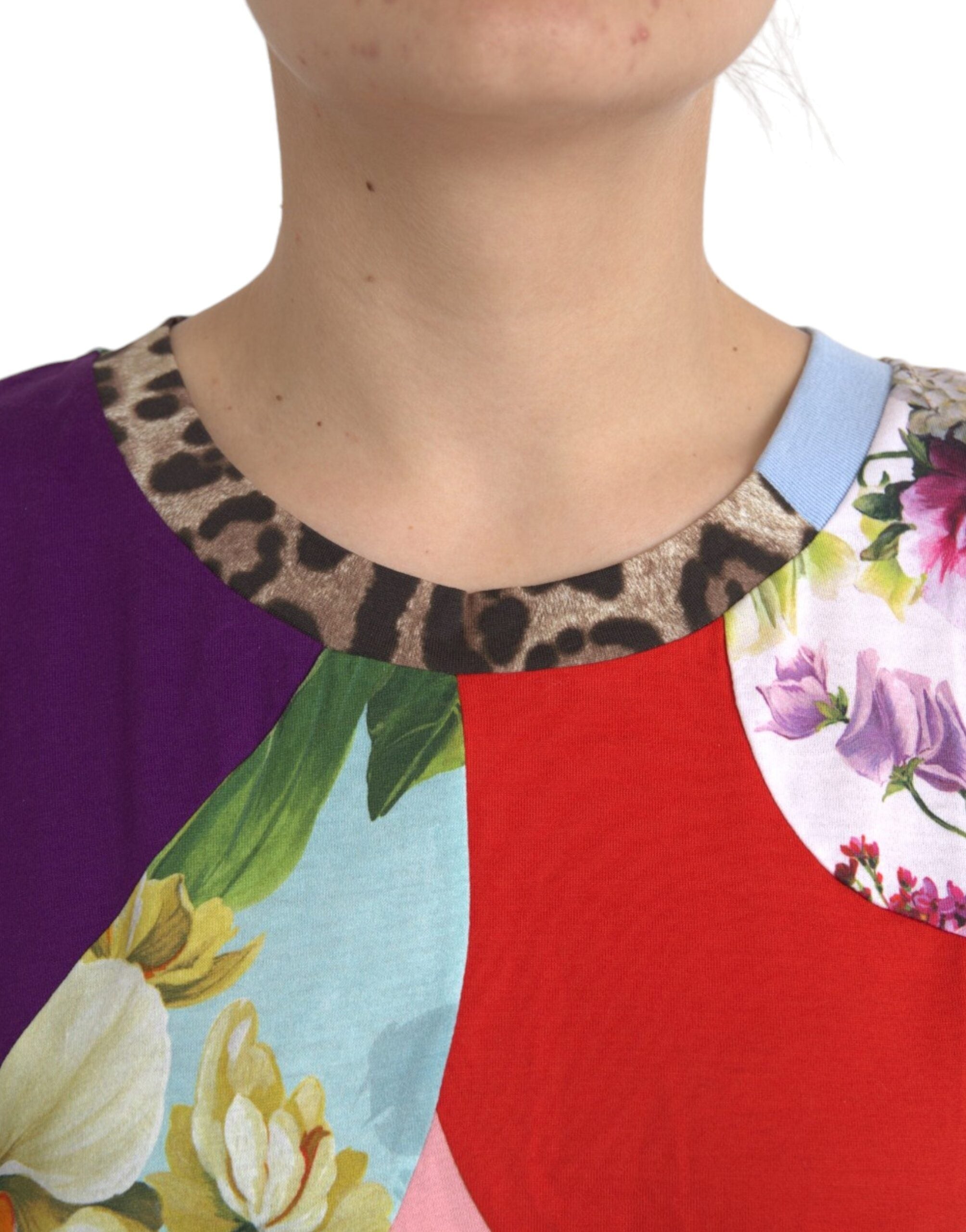 Bluză Dolce &amp; Gabbana din mătase și bumbac multicolor cu model patchwork