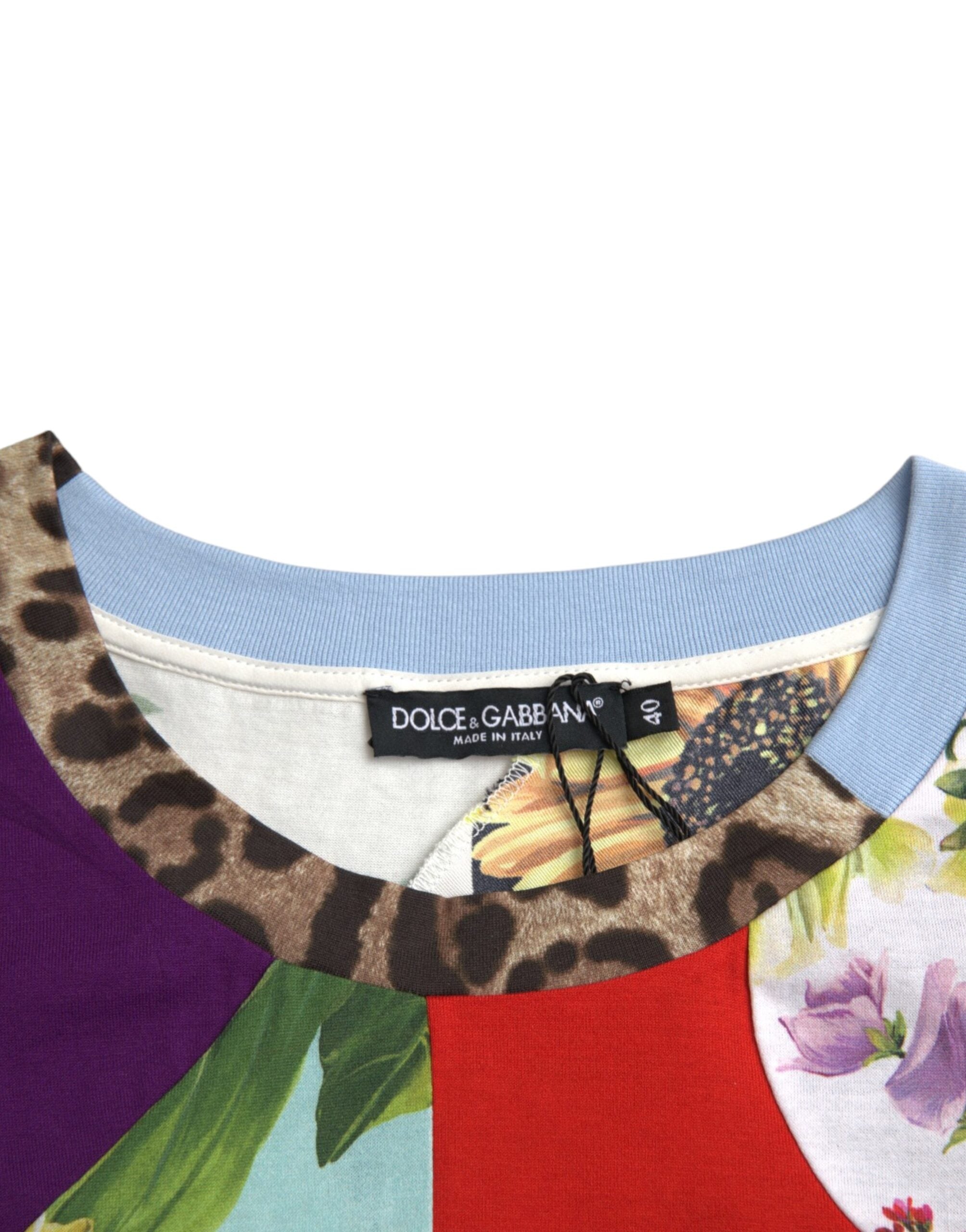 Bluză Dolce &amp; Gabbana din mătase și bumbac multicolor cu model patchwork