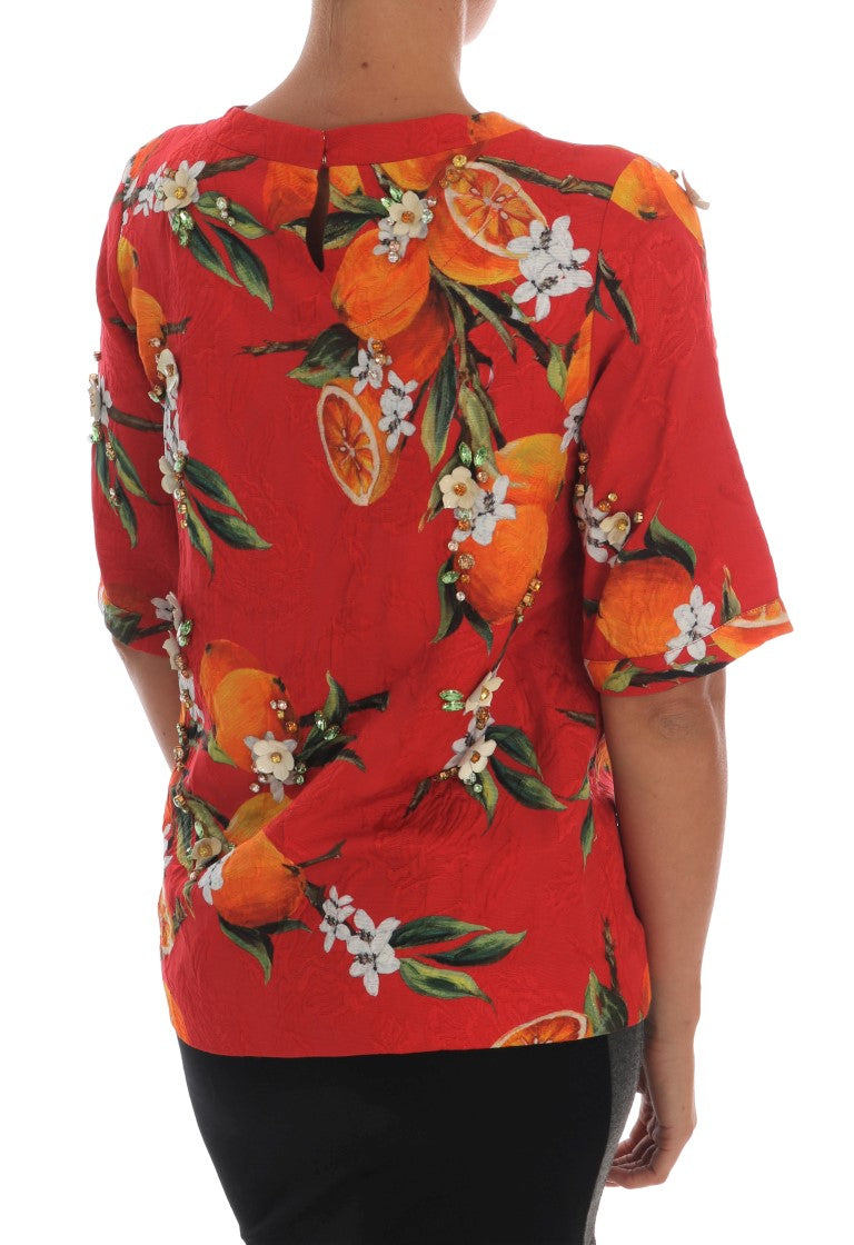 Dolce &amp; Gabbana – Verzierte Crêpe-Bluse mit Blüten-Print