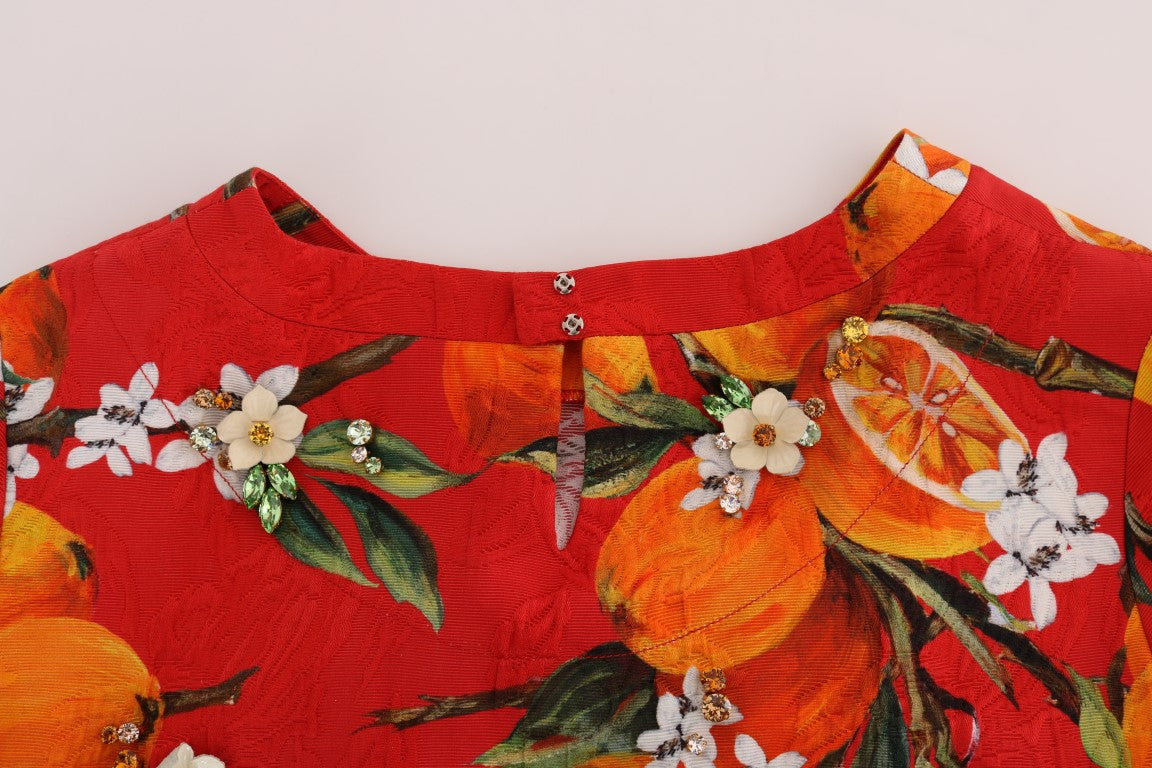 Dolce &amp; Gabbana – Verzierte Crêpe-Bluse mit Blüten-Print