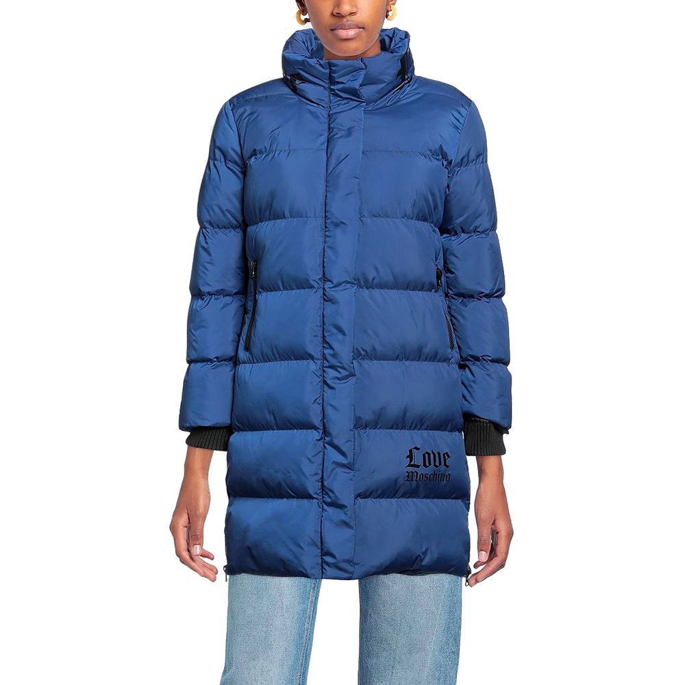 Love Moschino – Schicke, lange Daunenjacke mit Logodetail