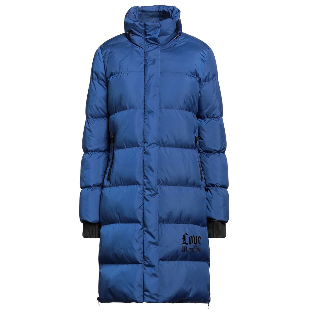 Love Moschino – Schicke, lange Daunenjacke mit Logodetail