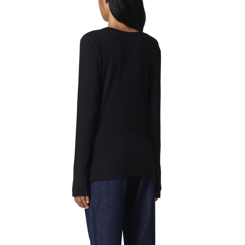 Love Moschino – Baumwoll-T-Shirt mit Strass-Herzen