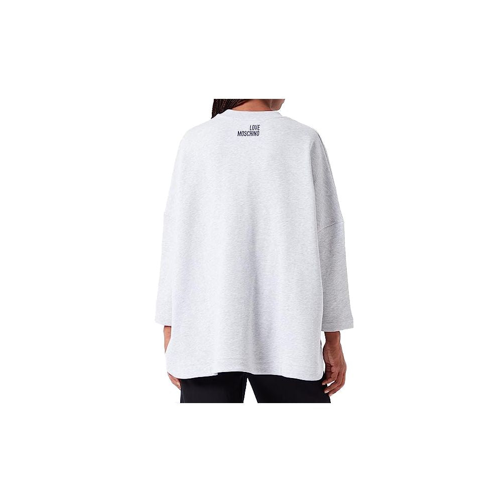 Love Moschino Graues Baumwoll-Sweatshirt für Damen