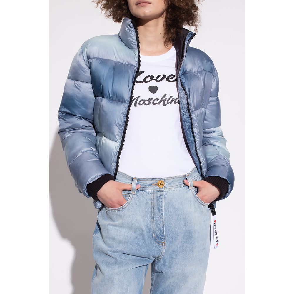 Love Moschino Hellblaue Polyester-Damenjacke