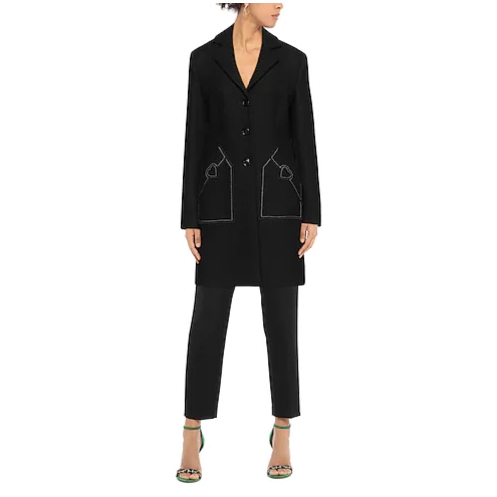 Love Moschino Schwarzer Wollmantel für Damen