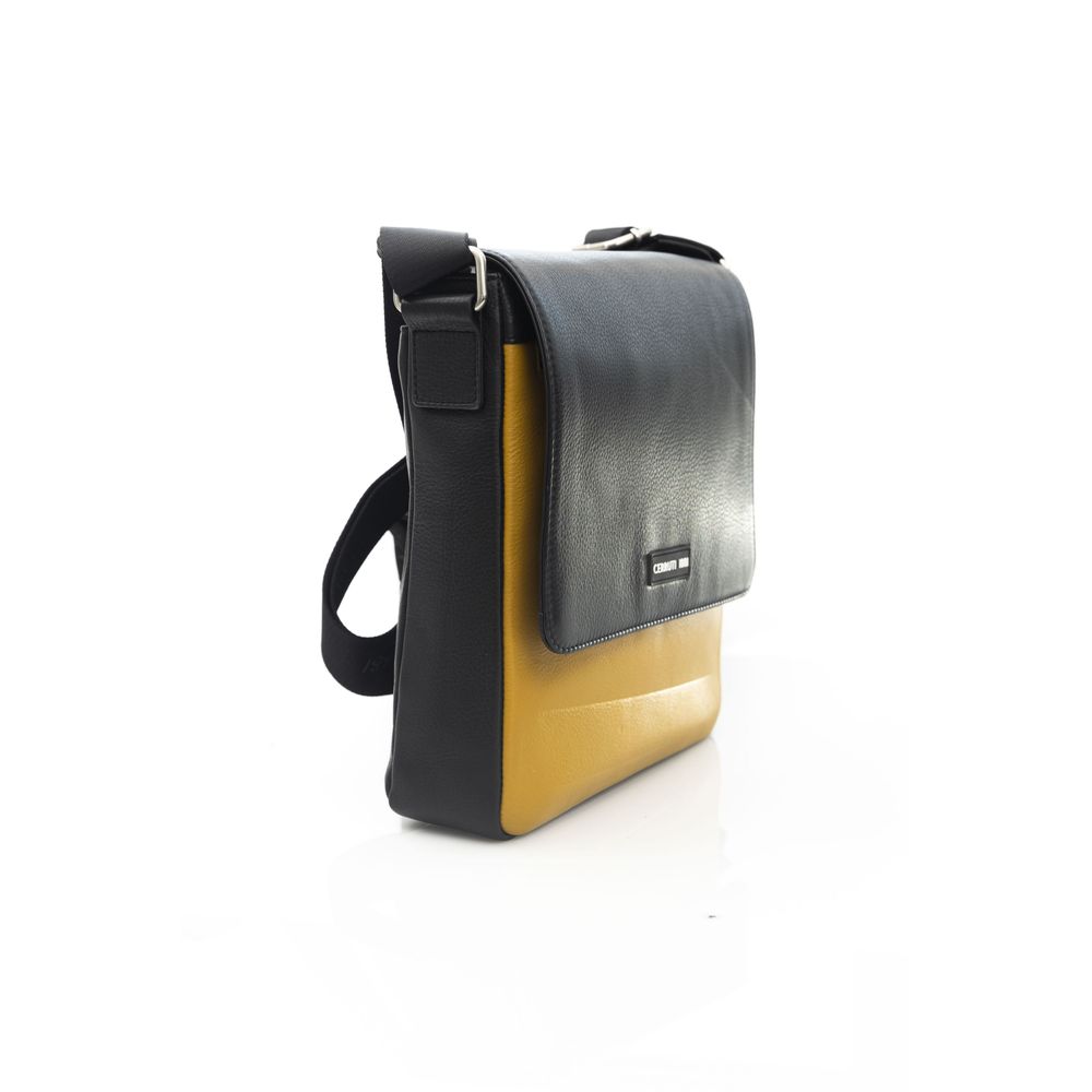 Geantă crossbody pentru bărbați din piele galbenă Cerruti 1881