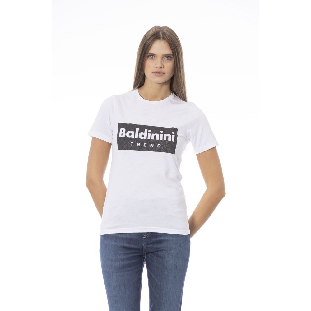 Tricou Baldinini Trend alb din bumbac pentru femei
