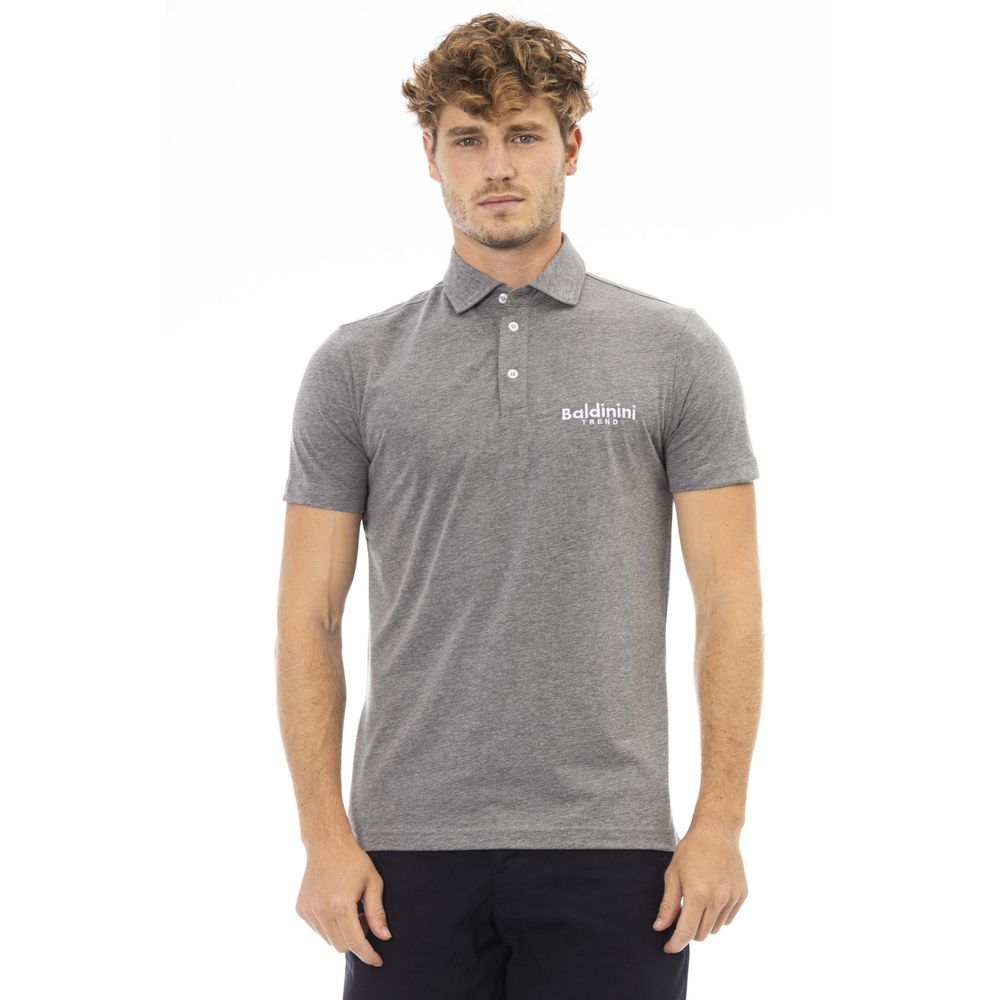 Baldinini Trend Graues Baumwoll-Herren-Polo
