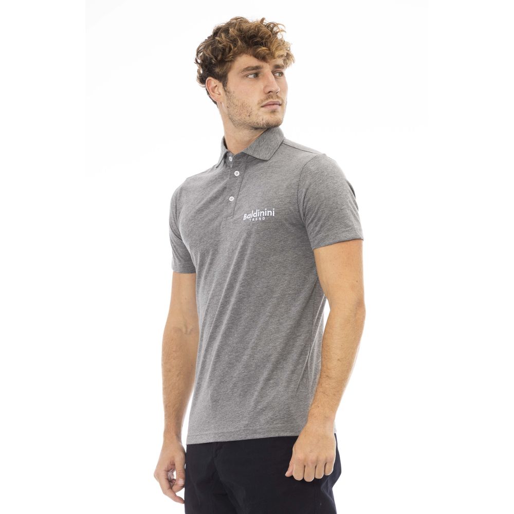Baldinini Trend Graues Baumwoll-Herren-Polo