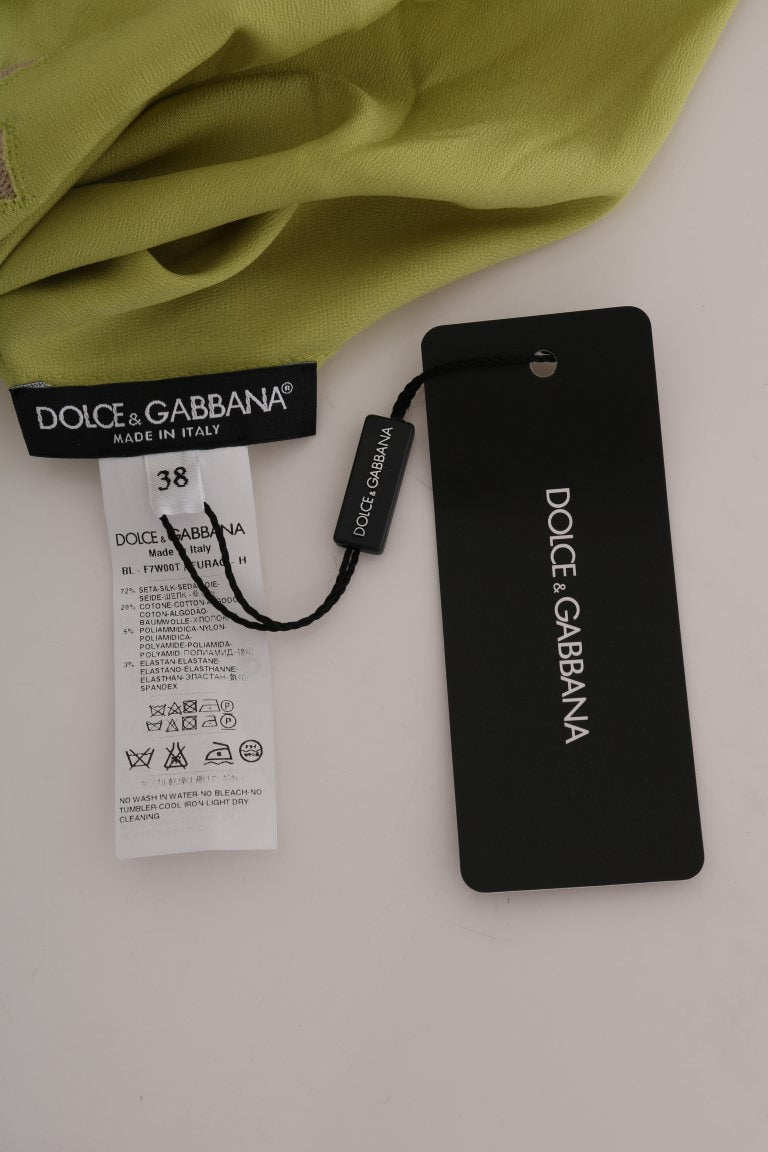 Dolce &amp; Gabbana Elegante Seidenbluse mit floraler Spitze