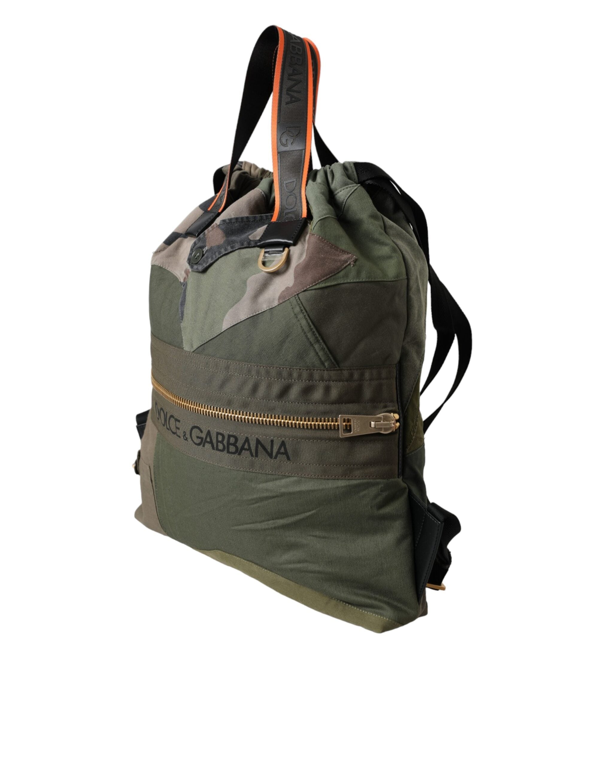 Rucsac Dolce &amp; Gabbana Verde Militar cu imprimeu patchwork
